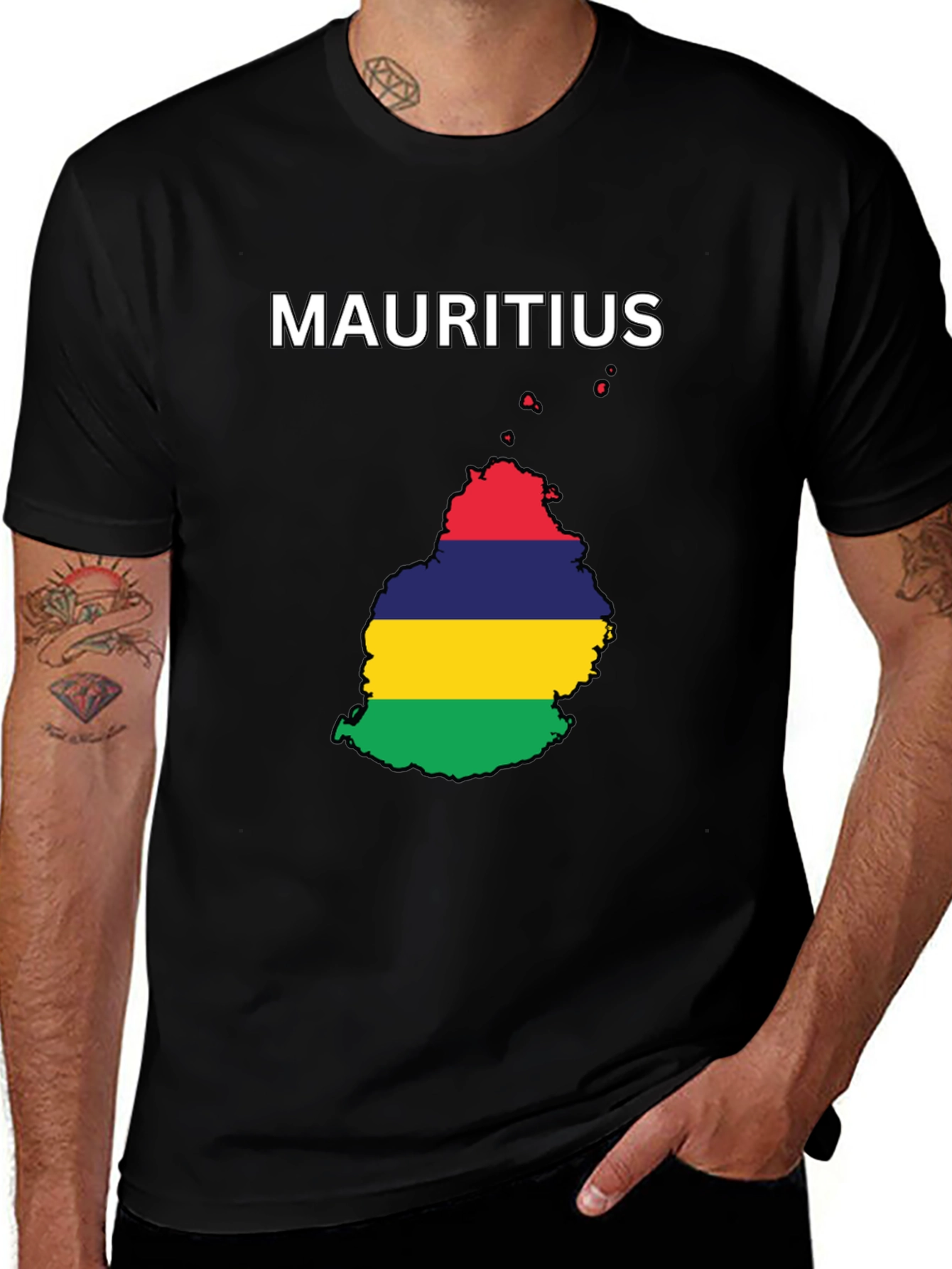 Mauritius Flag Map T-Shirt - Island Pride Tee