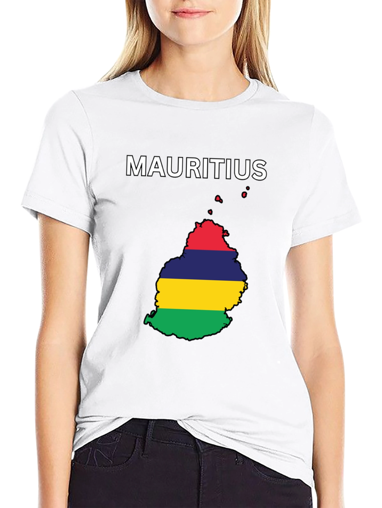 Mauritius Flag Map T-Shirt - Island Pride Tee