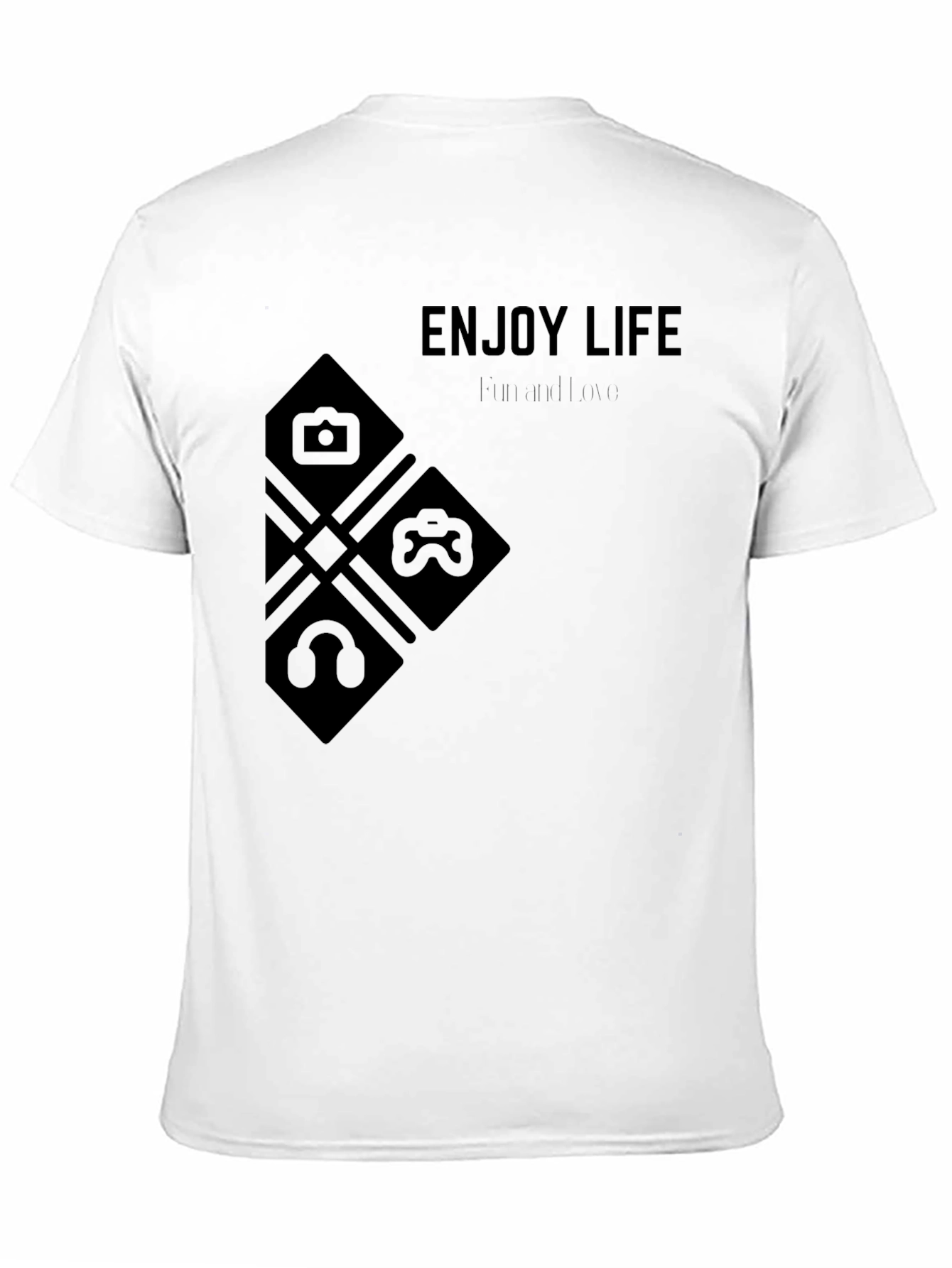 Enjoy Life Black T-Shirt with Modern Design