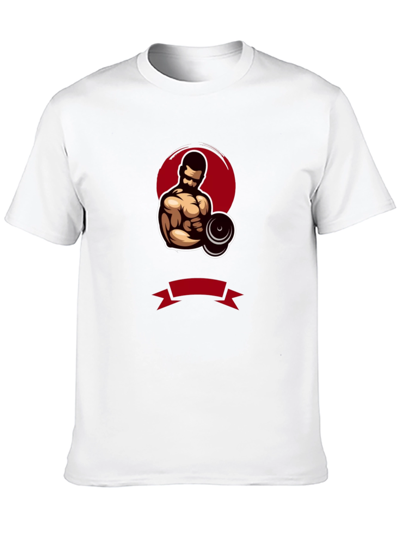 Gym Bodybuilder Graphic Tee - Black Cotton Blend