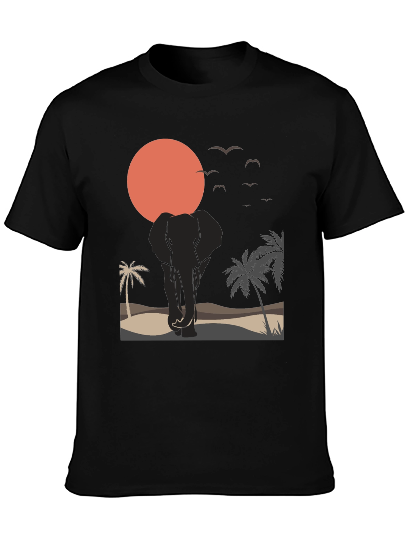 Elephant Sunset Graphic Tee - Wildlife T-Shirt