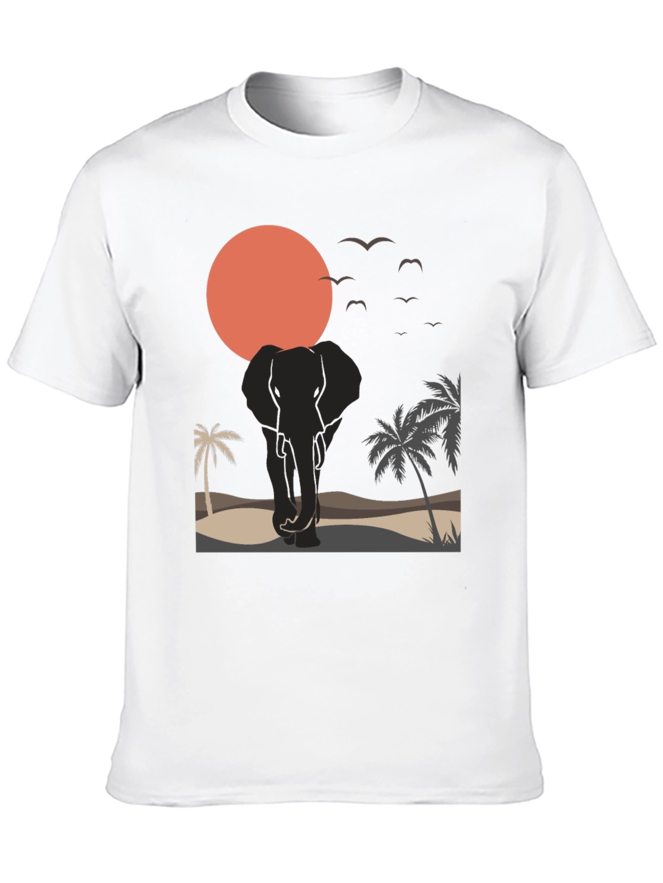 Elephant Sunset Graphic Tee - Wildlife T-Shirt