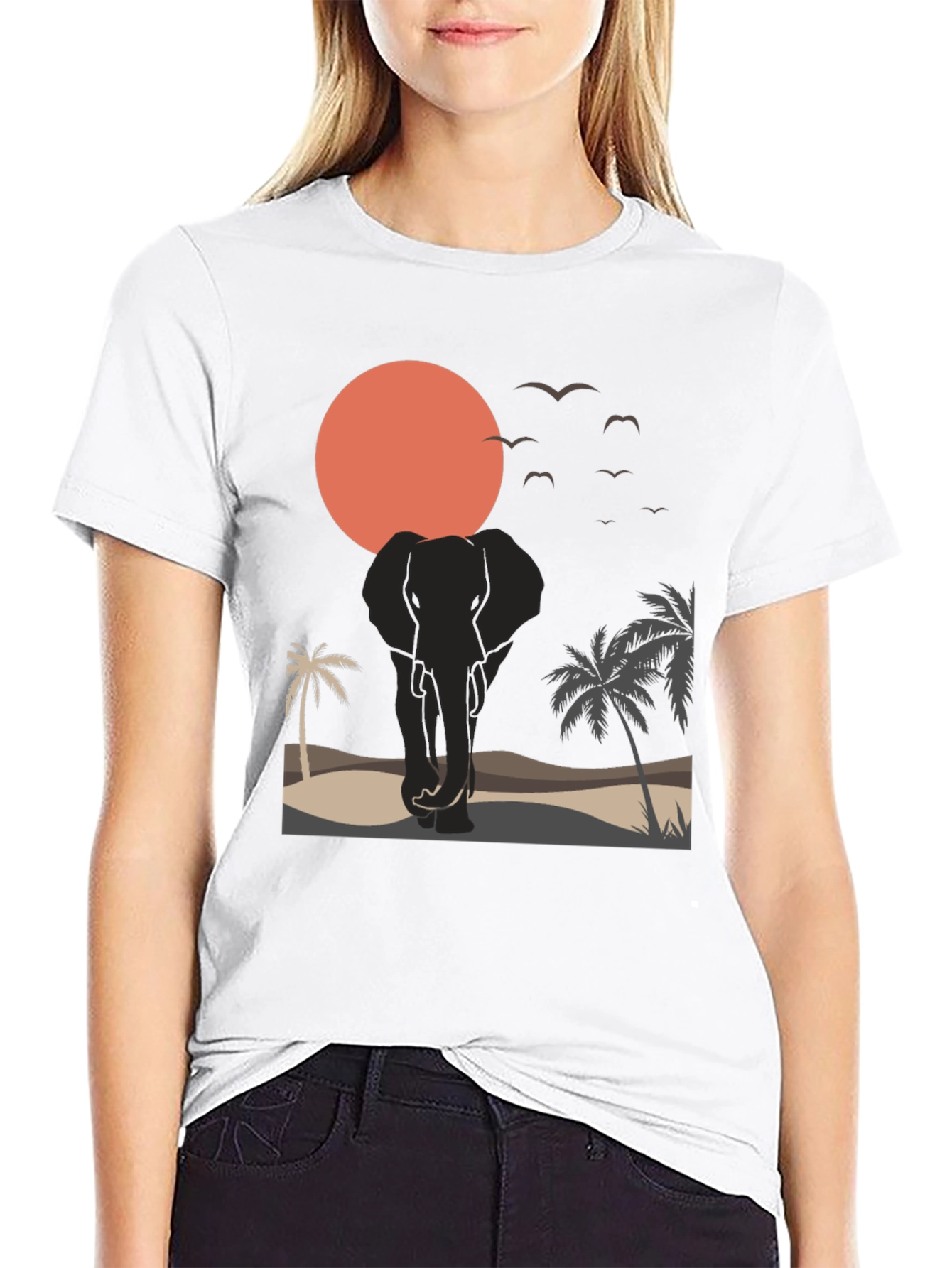 Elephant Sunset Graphic Tee - Wildlife T-Shirt