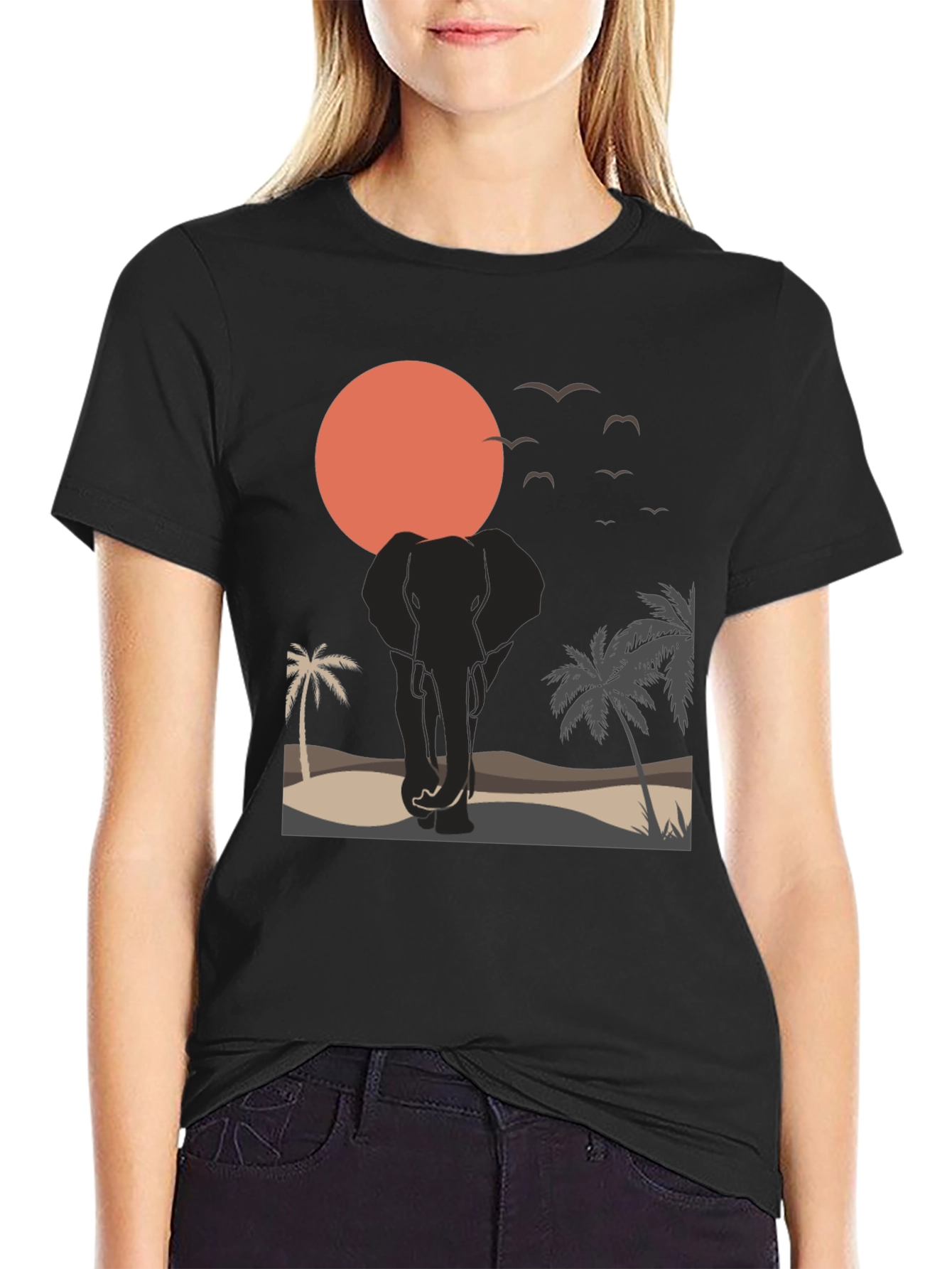 Elephant Sunset Graphic Tee - Wildlife T-Shirt