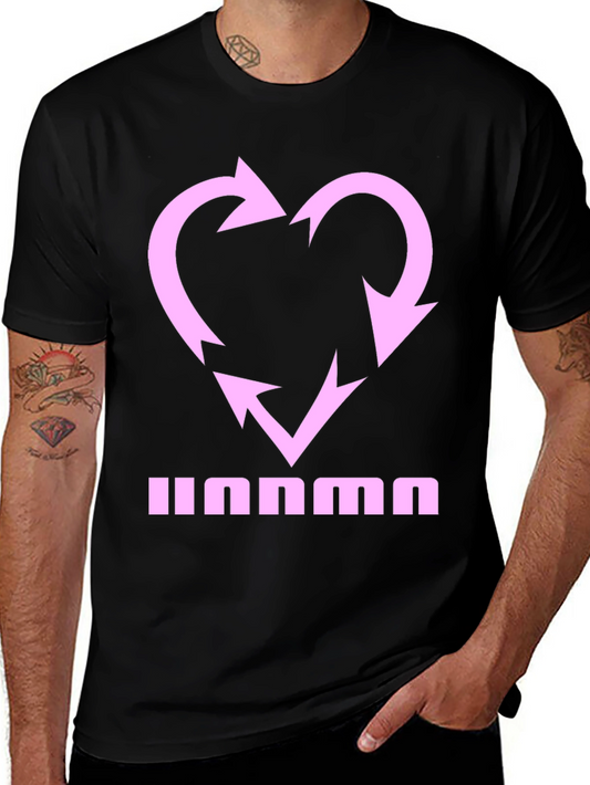 Heart Recycle Graphic Tee - Black Casual Shirt