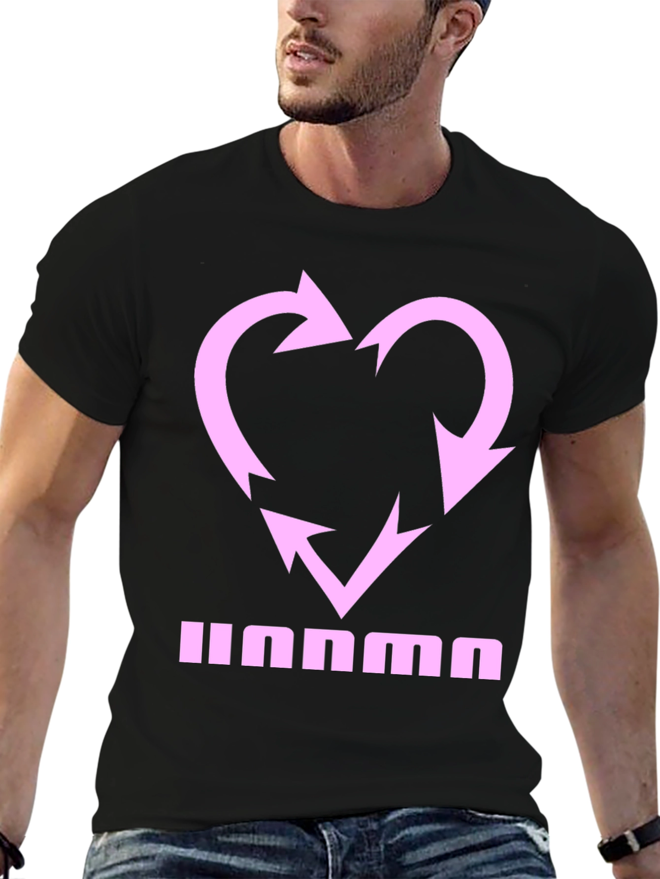 Heart Recycle Graphic Tee - Black Casual Shirt