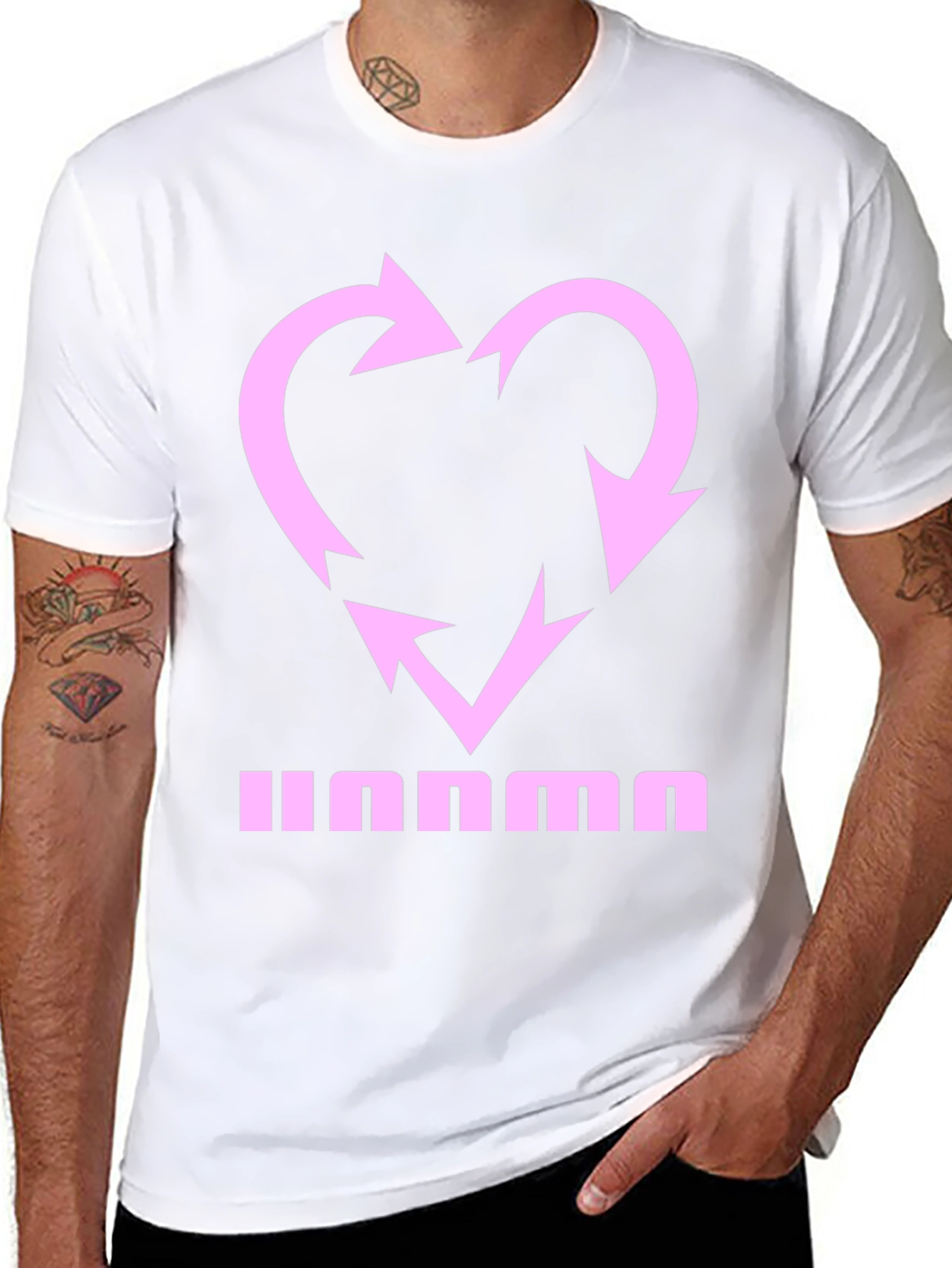 Heart Recycle Graphic Tee - Black Casual Shirt