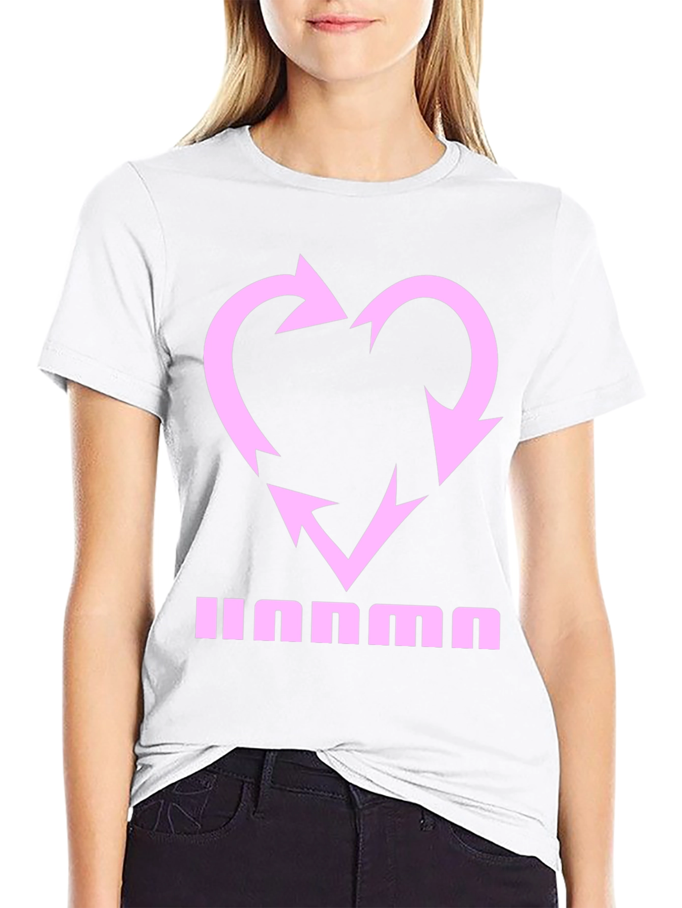 Heart Recycle Graphic Tee - Black Casual Shirt