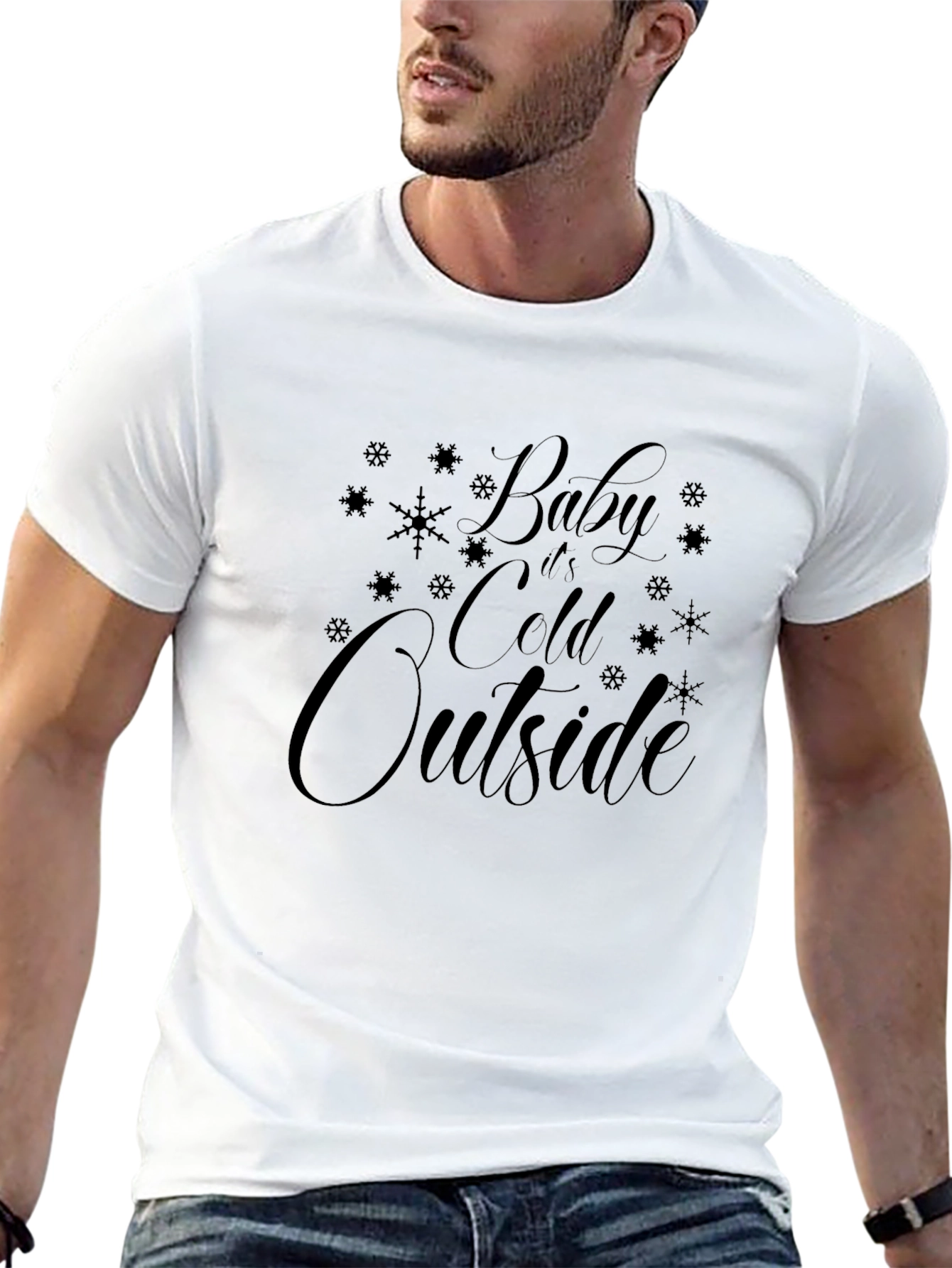 Baby Its Cold Outside Black Graphic Tee