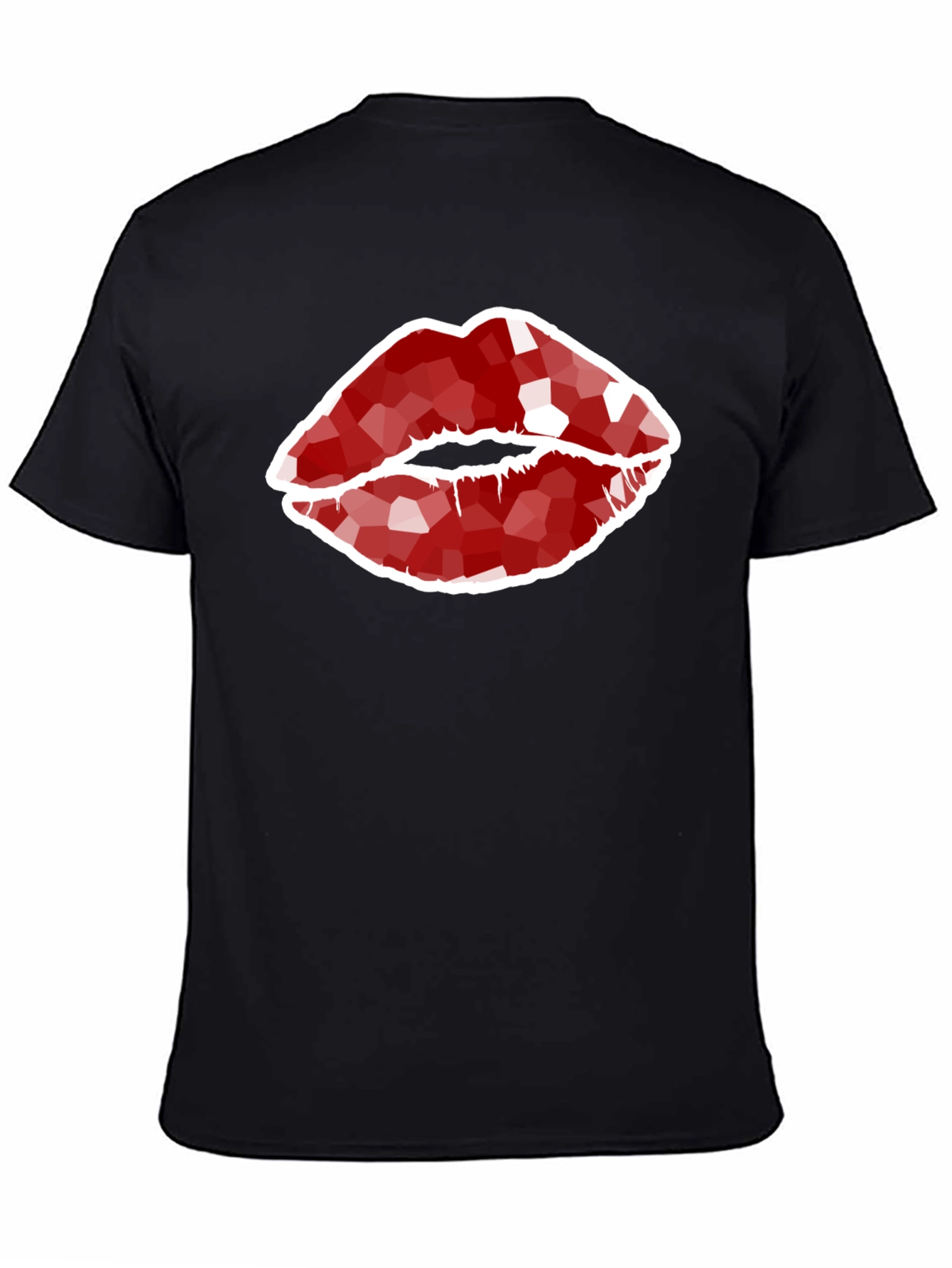 Geometric Lips Graphic Print Mens T-Shirt