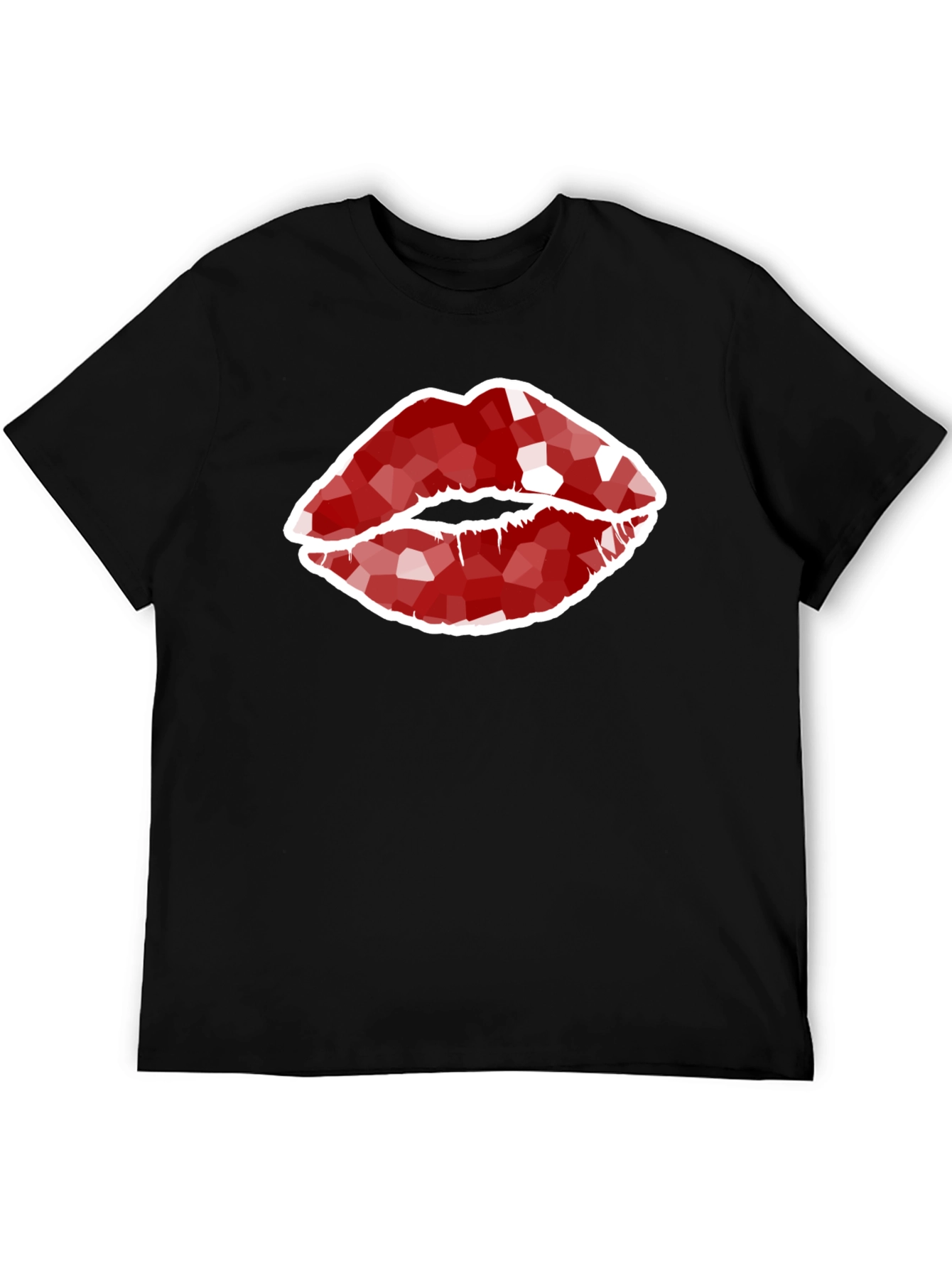 Geometric Lips Graphic Print Mens T-Shirt