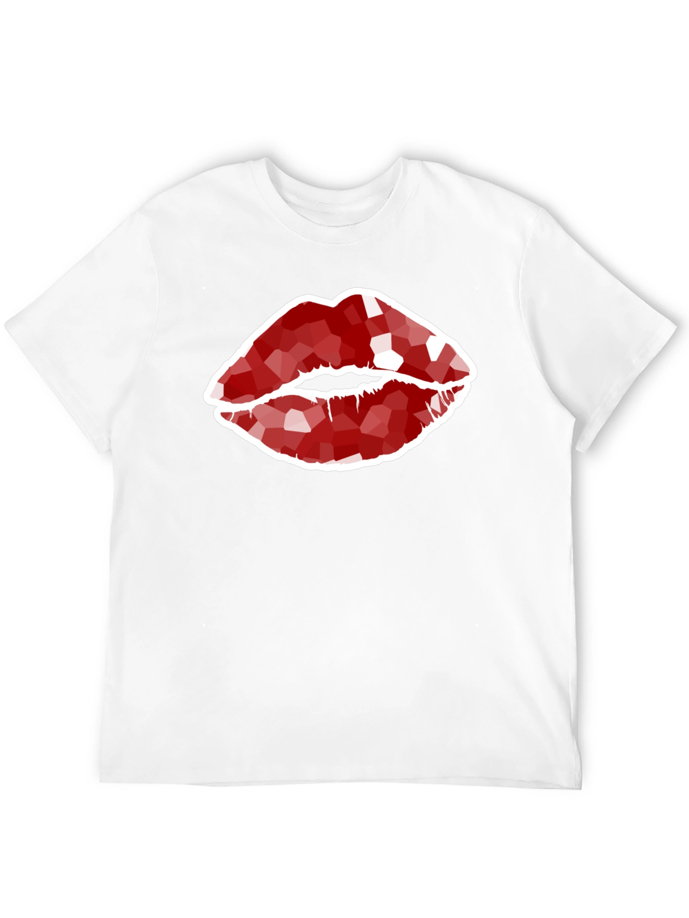 Geometric Lips Graphic Print Mens T-Shirt
