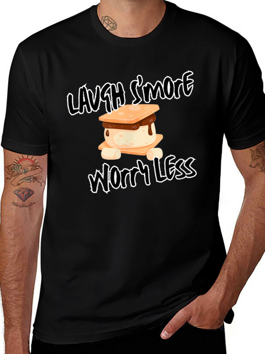 Laugh Smore Worry Less T-Shirt - Novelty Graphic Tee