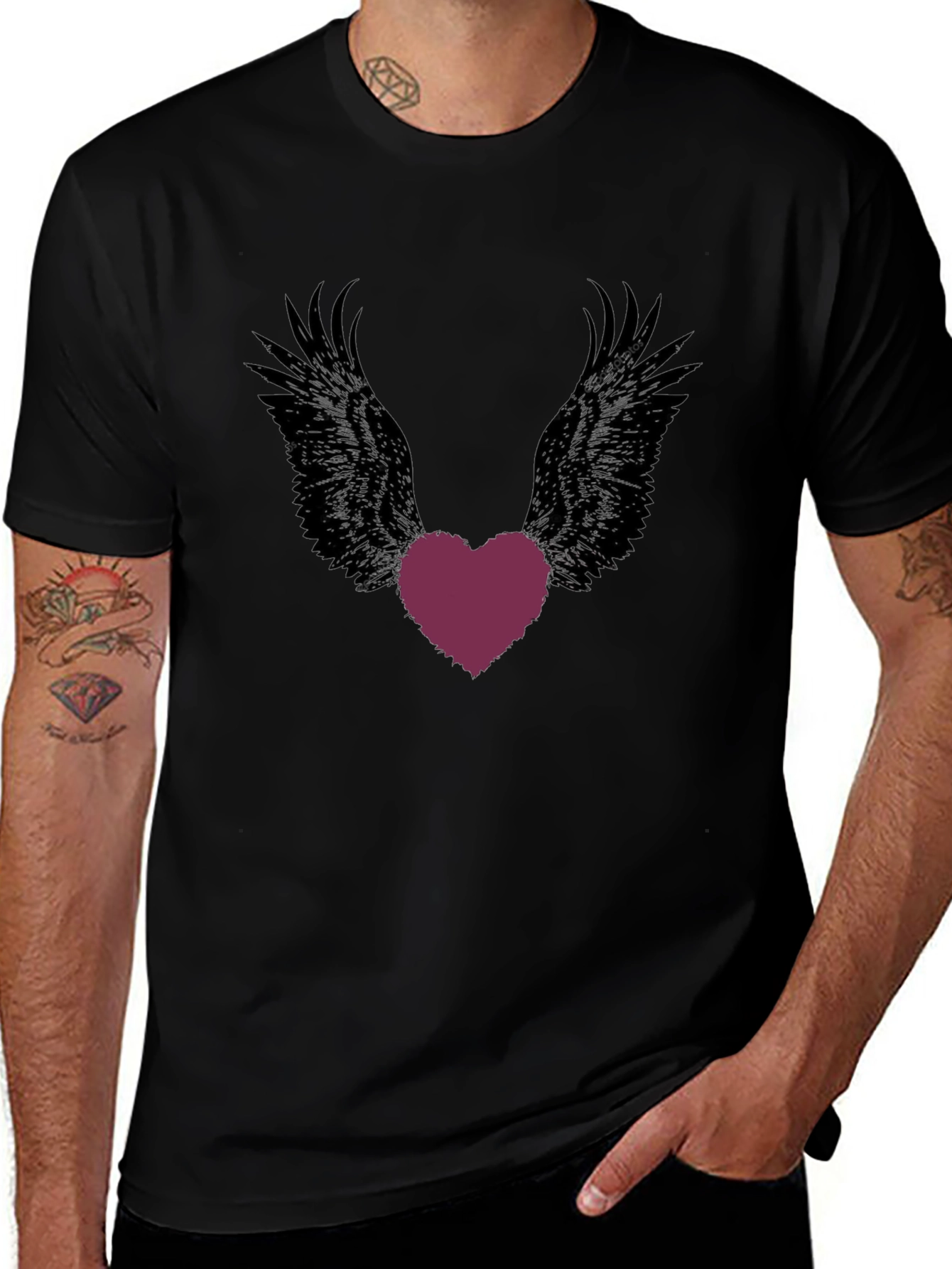 Winged Heart Tee - Romantic Graphic T-Shirt