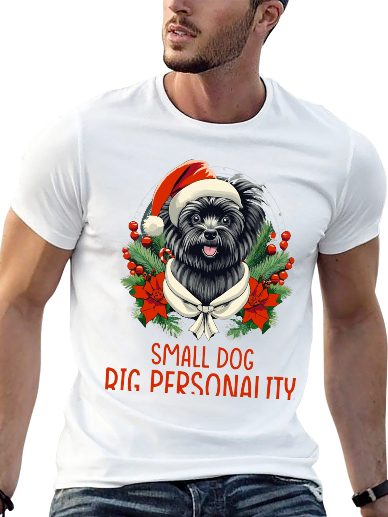 Small Dog Big Personality Christmas T-Shirt