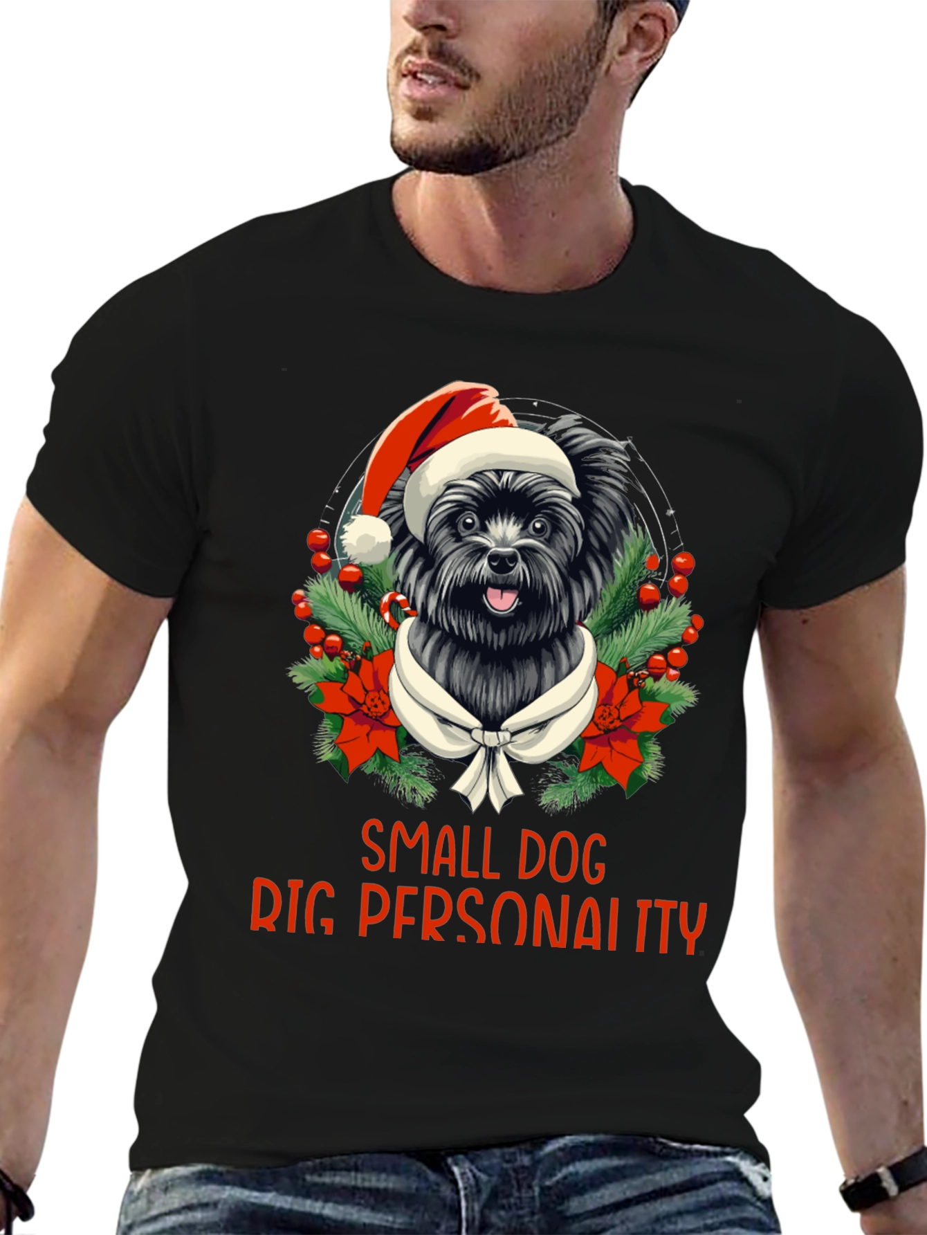 Small Dog Big Personality Christmas T-Shirt