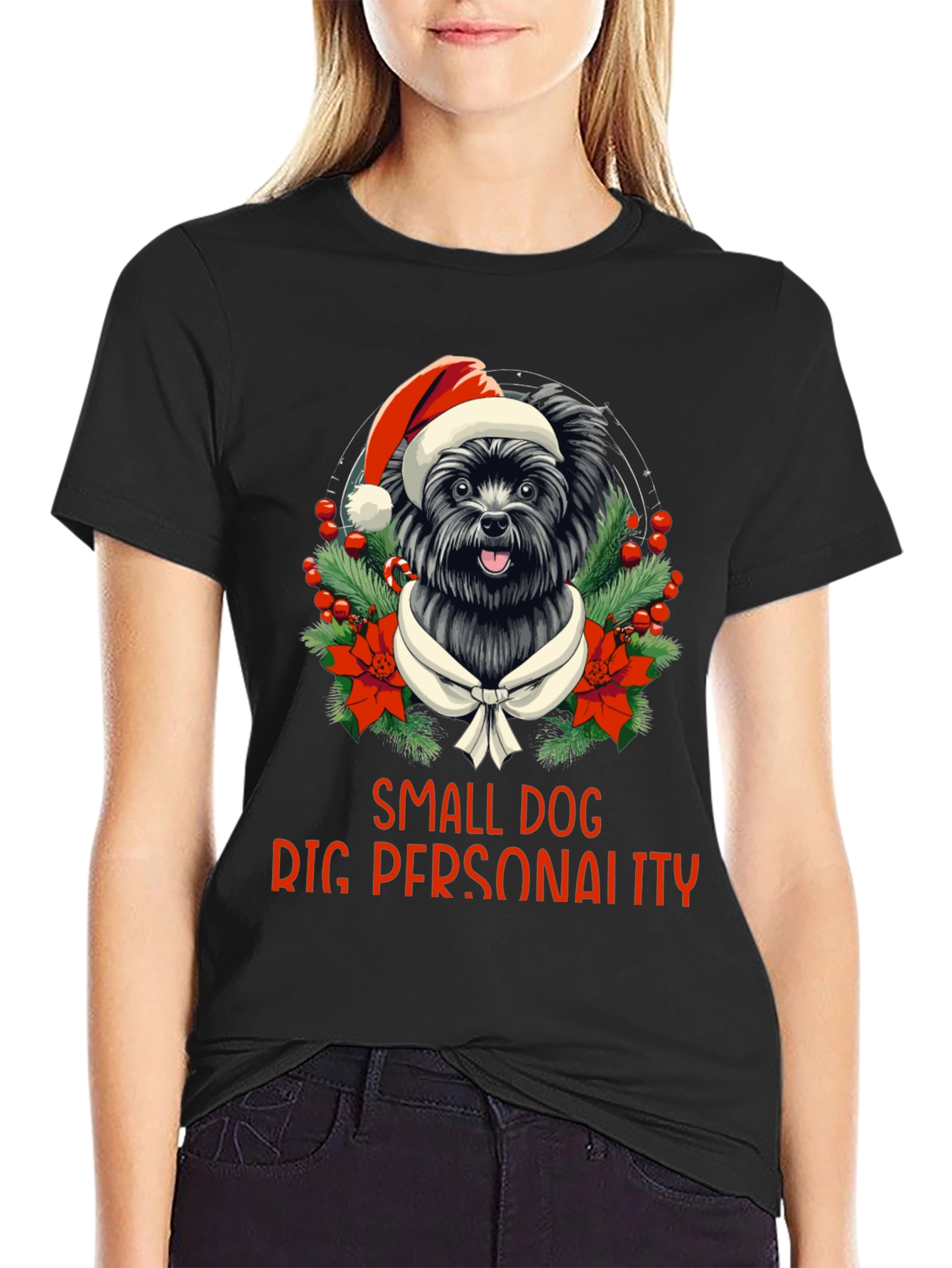Small Dog Big Personality Christmas T-Shirt