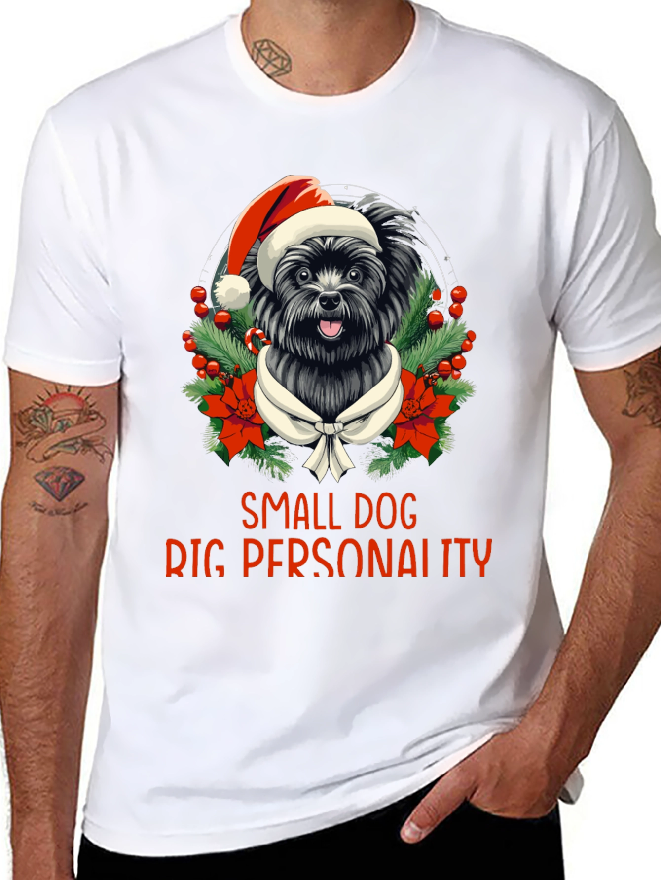 Small Dog Big Personality Christmas T-Shirt