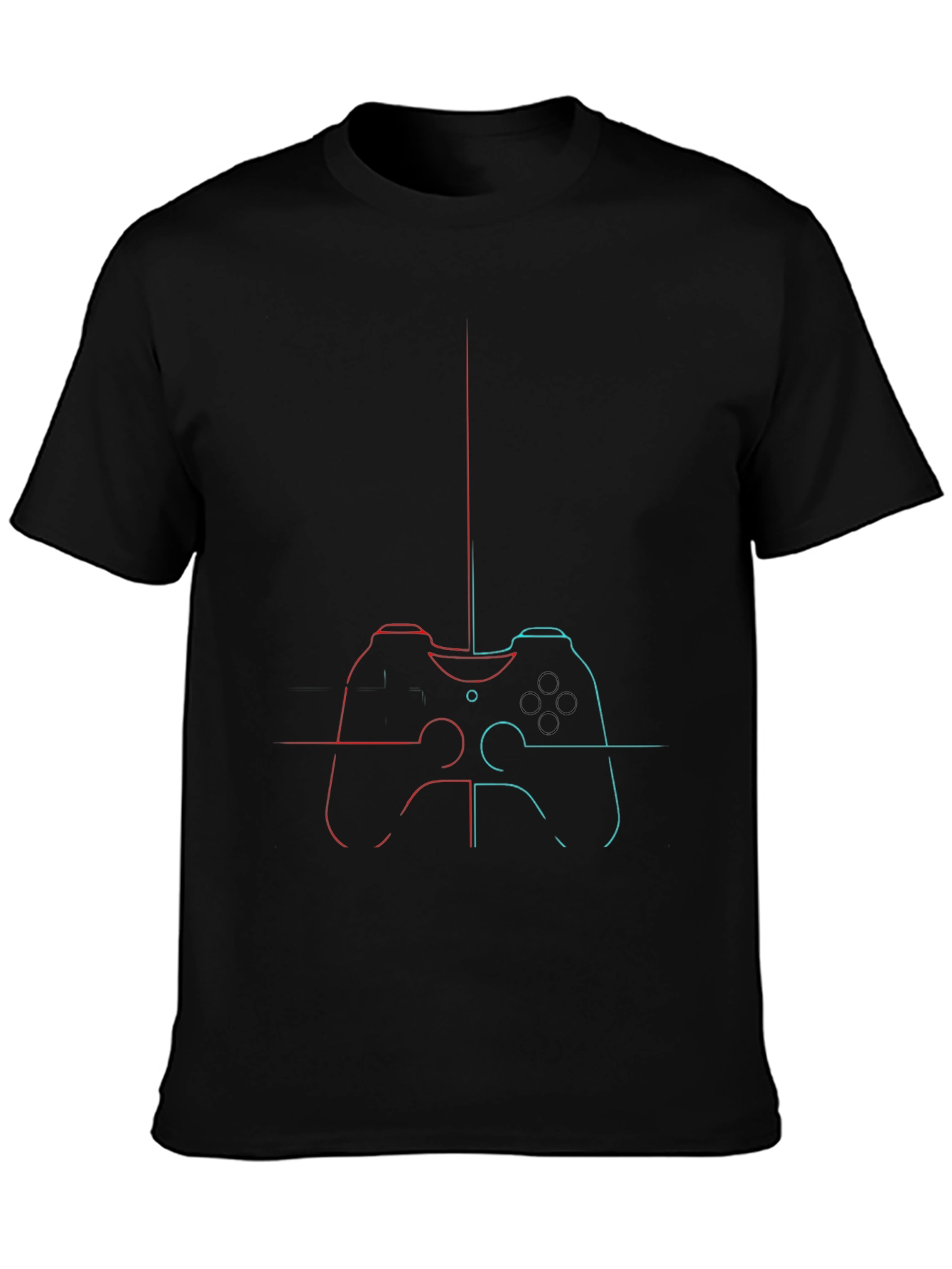 Gamer T-Shirt: Controller Design in Red and Blue