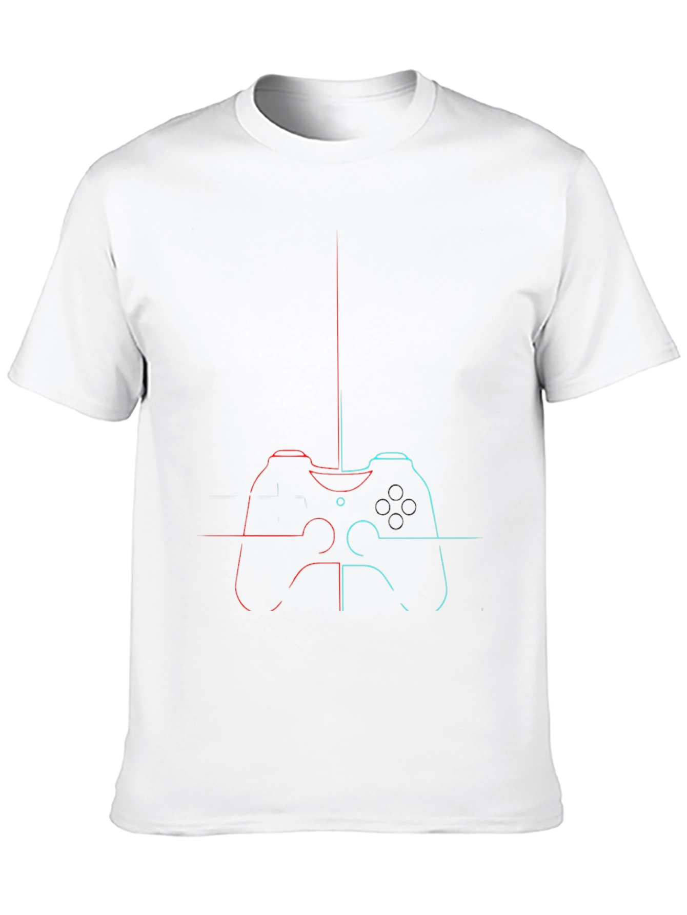 Gamer T-Shirt: Controller Design in Red and Blue