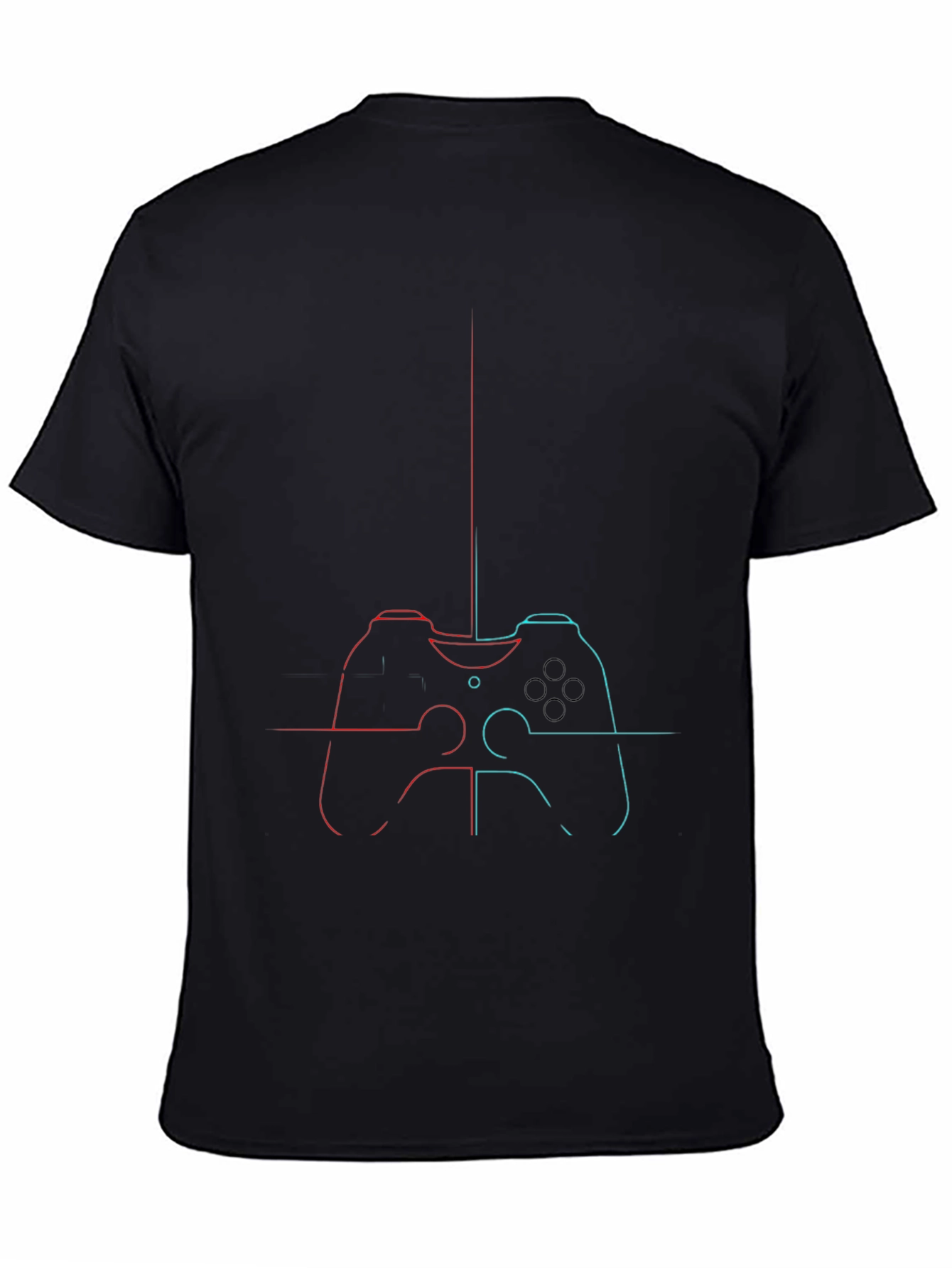 Gamer T-Shirt: Controller Design in Red and Blue