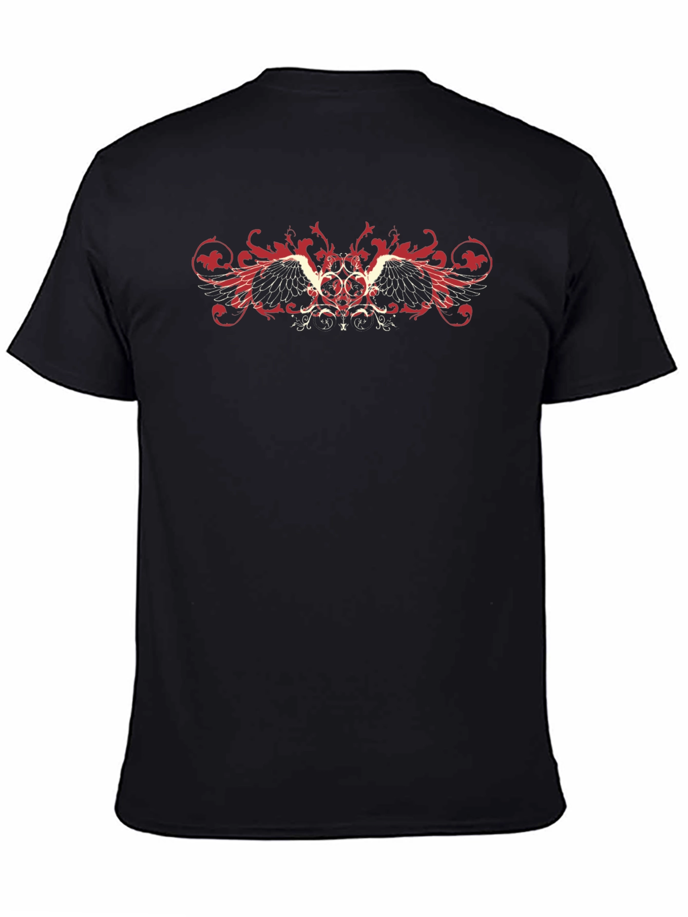 Winged Crest Graphic Black T-Shirt