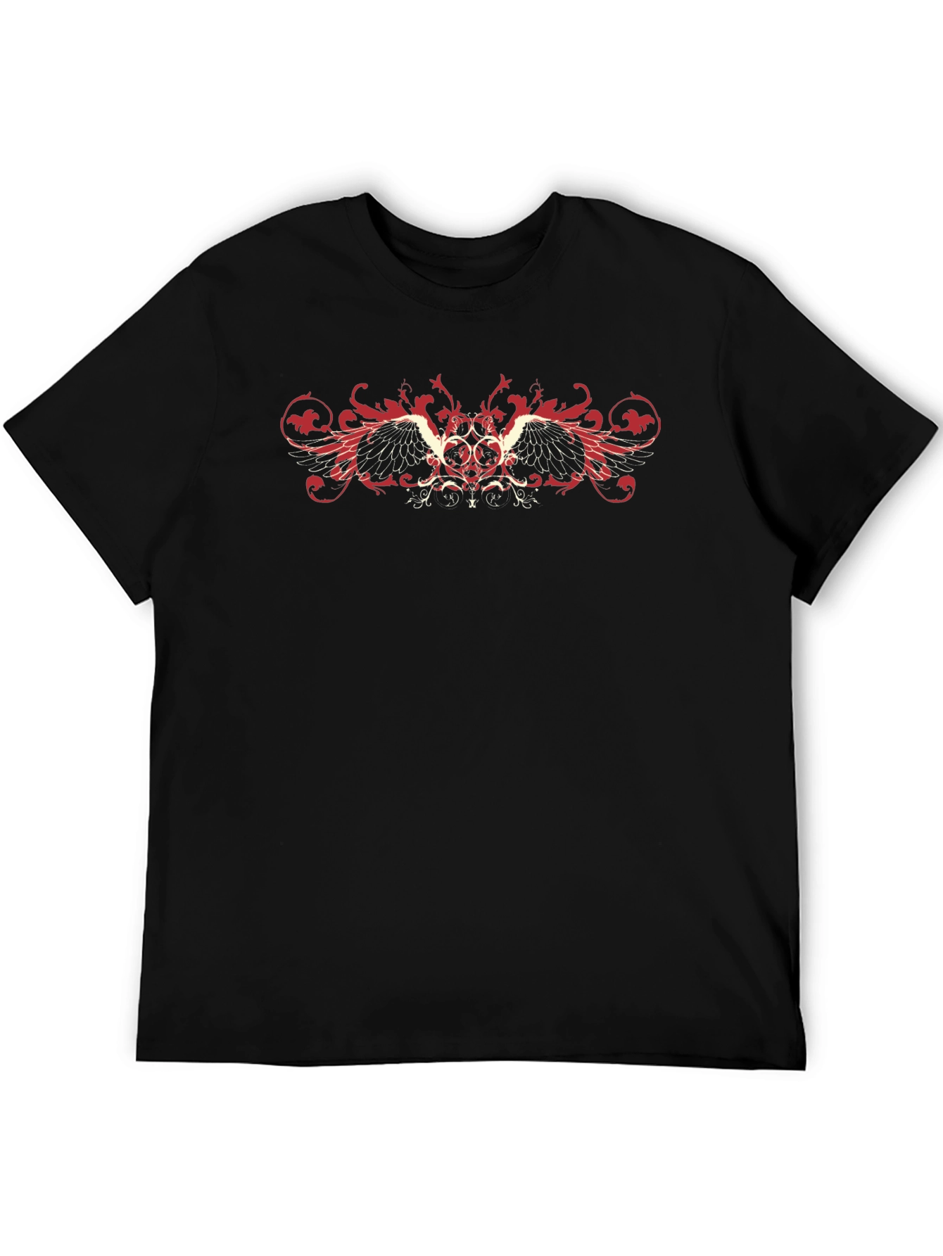 Winged Crest Graphic Black T-Shirt