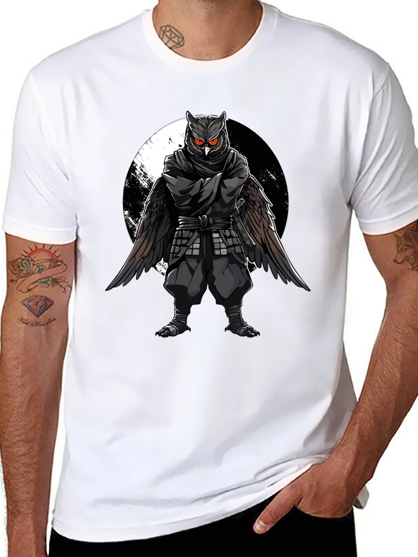 Ninja Owl T-Shirt - Martial Arts Bird Tee