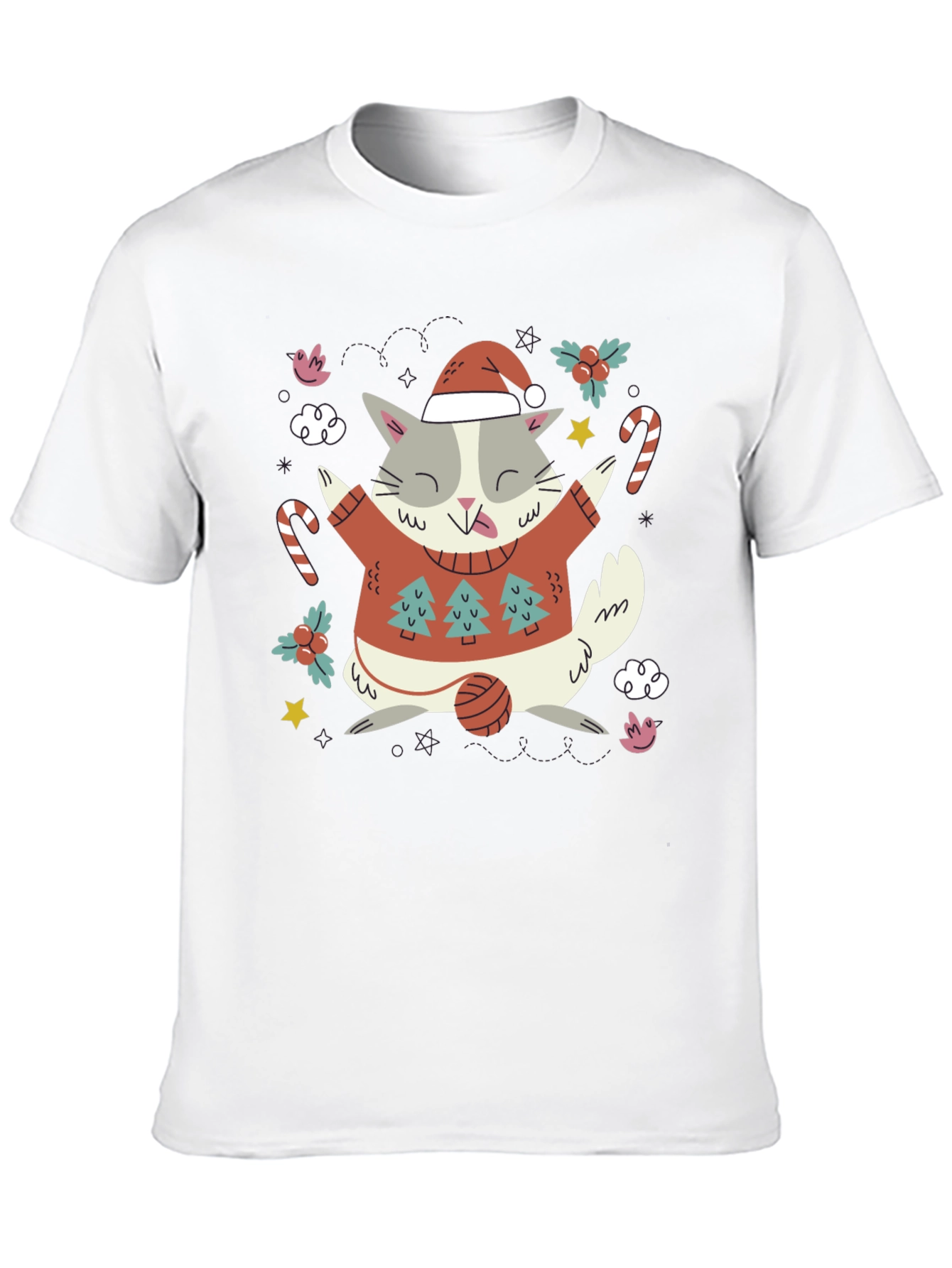 Festive Cat Christmas T-Shirt