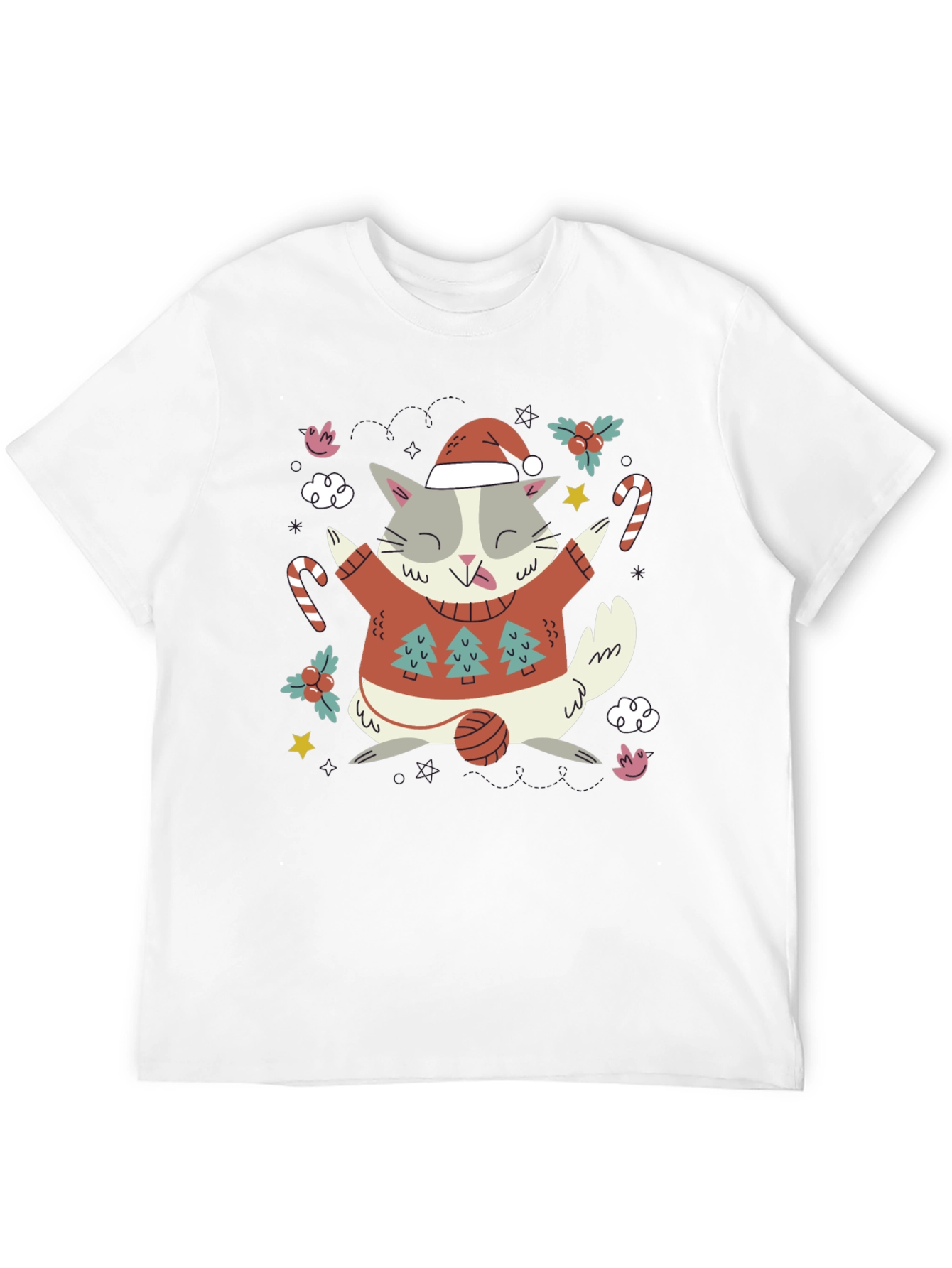 Festive Cat Christmas T-Shirt