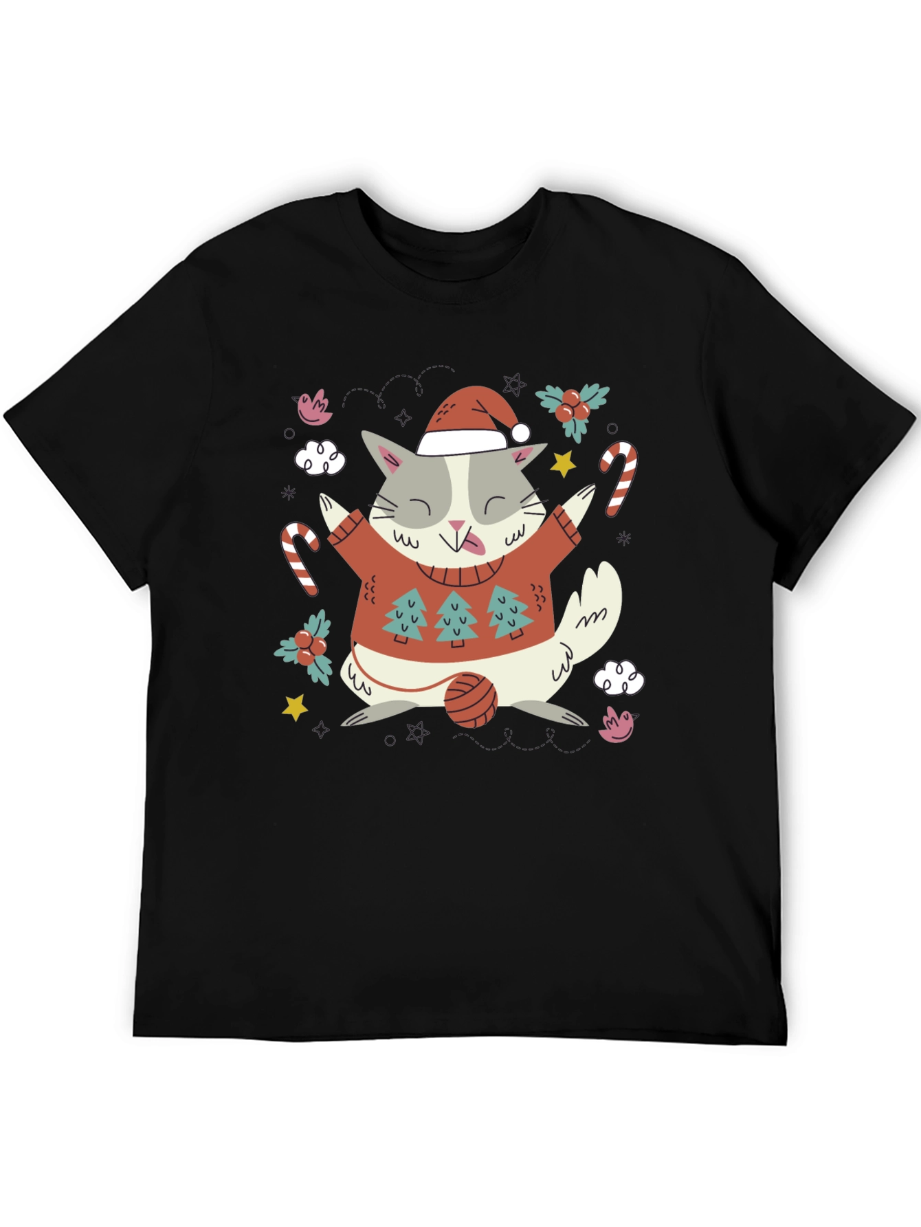 Festive Cat Christmas T-Shirt