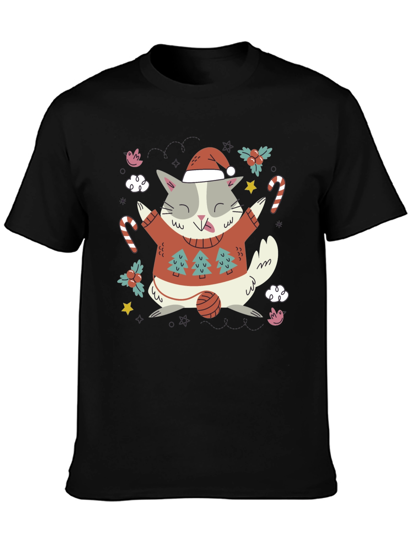 Festive Cat Christmas T-Shirt