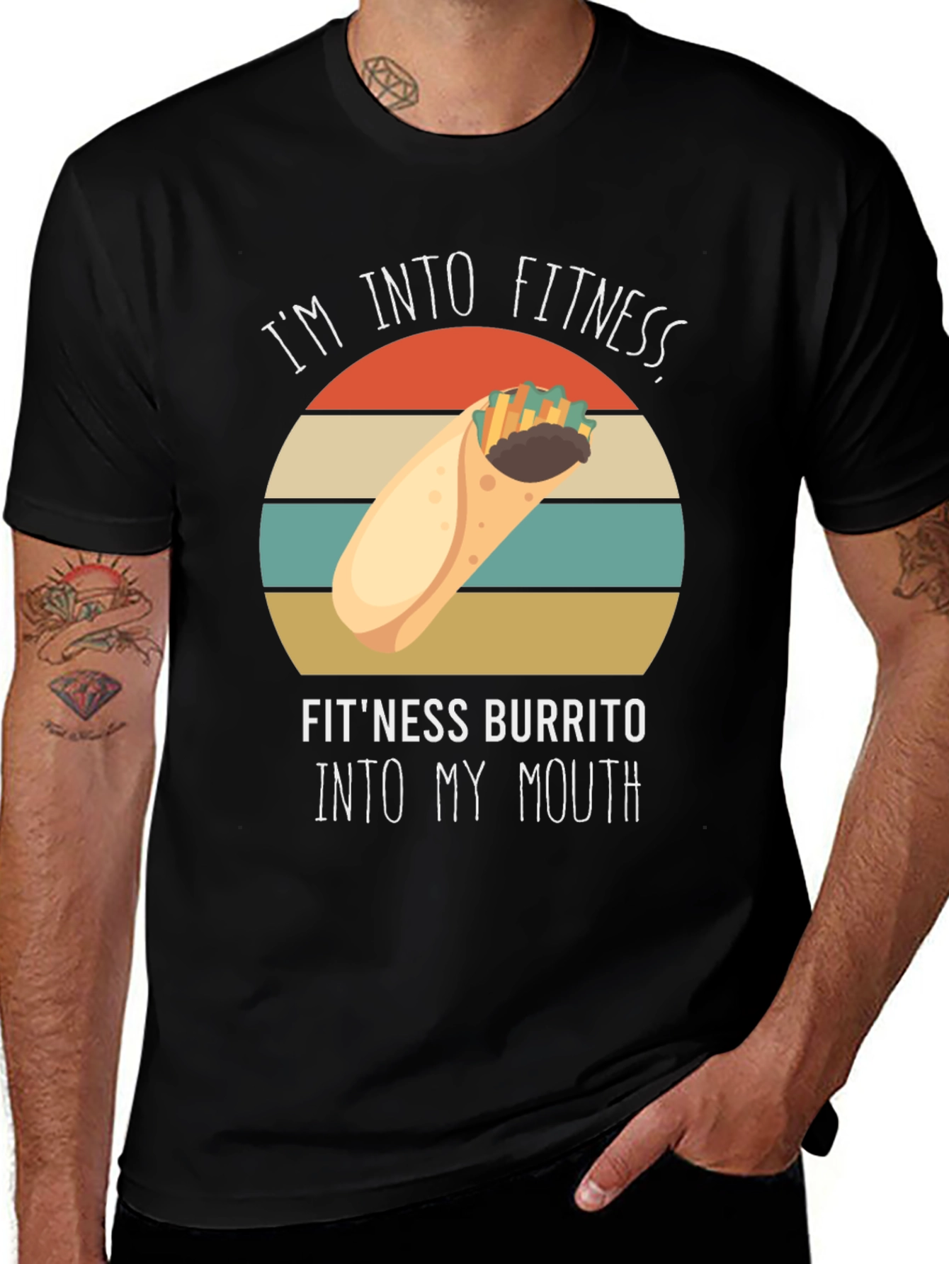 Funny Fitness Burrito T-Shirt - Workout Foodie Tee