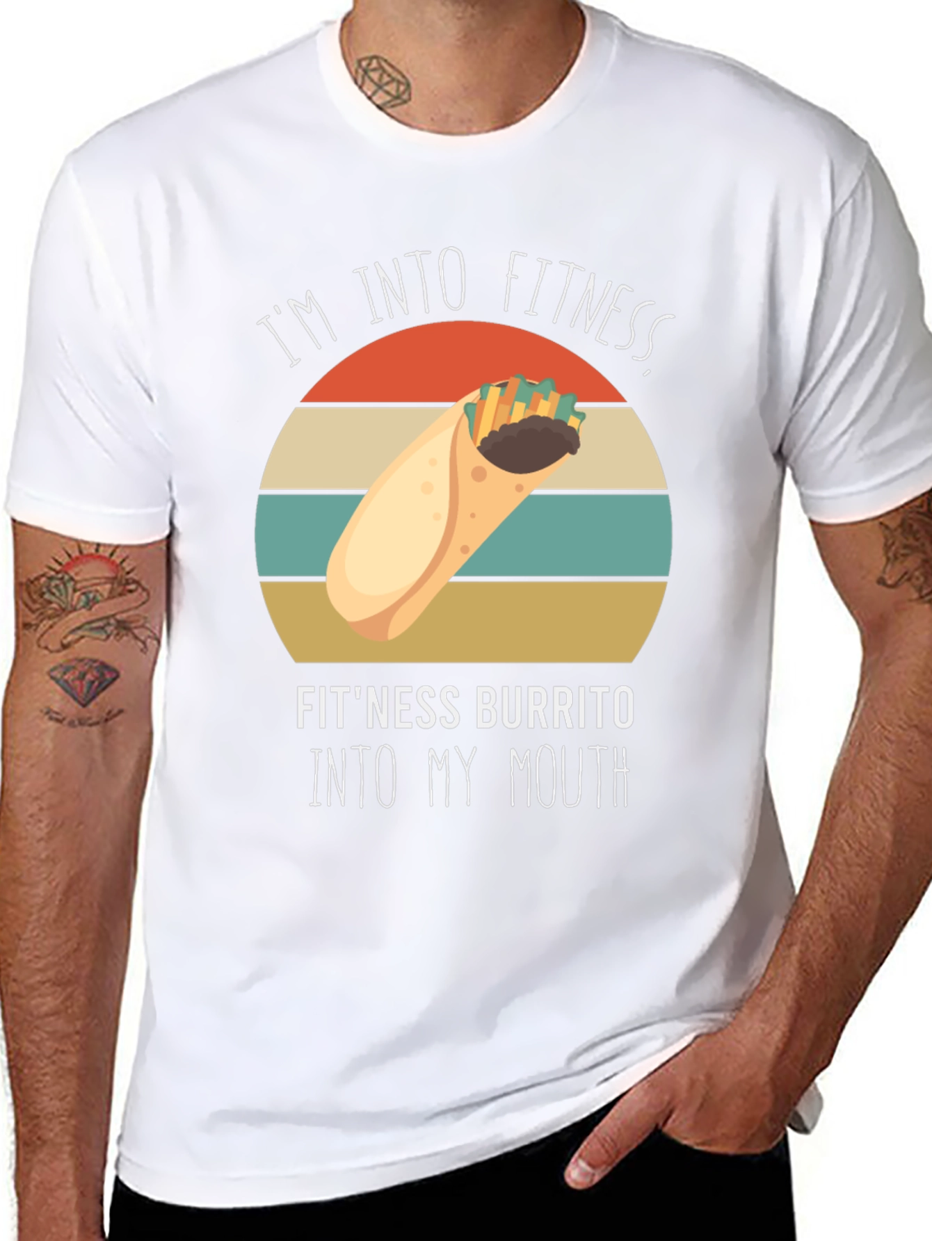 Funny Fitness Burrito T-Shirt - Workout Foodie Tee