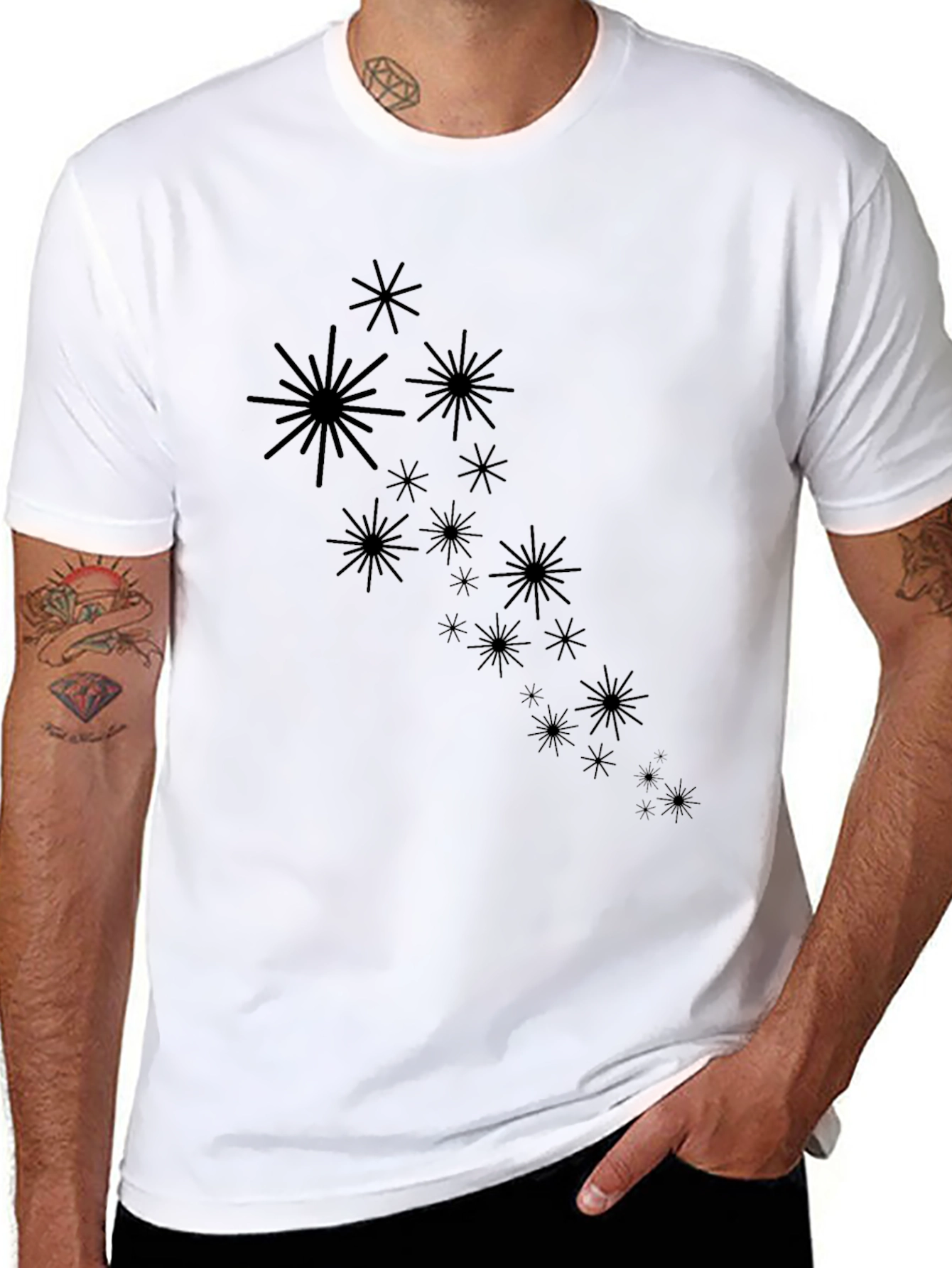 Starburst Graphic Black T-Shirt - Modern Casual Wear