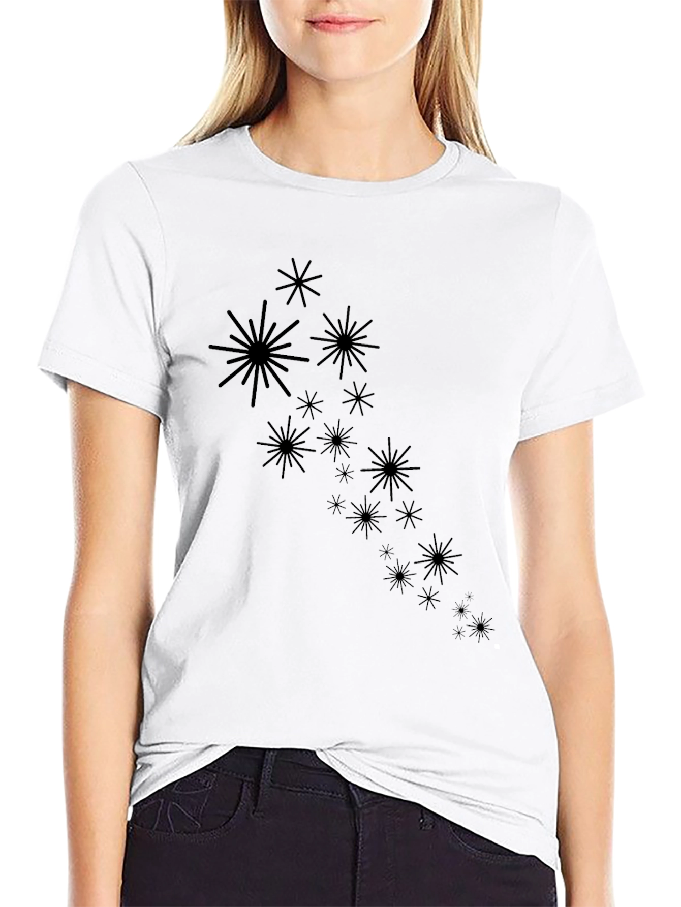 Starburst Graphic Black T-Shirt - Modern Casual Wear