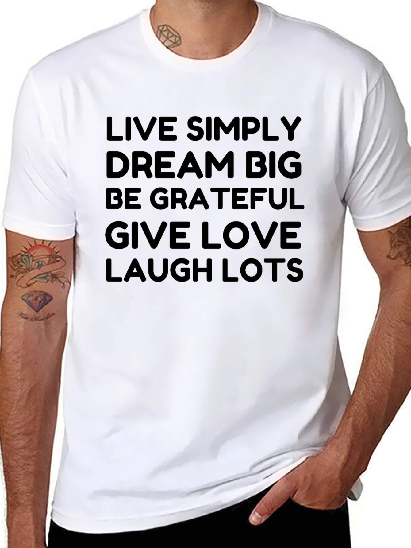 Live Simply Graphic Tee - Inspirational Black T-Shirt