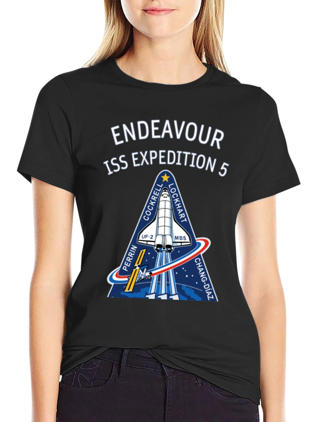 Endeavour ISS Expedition 5 Black T-Shirt