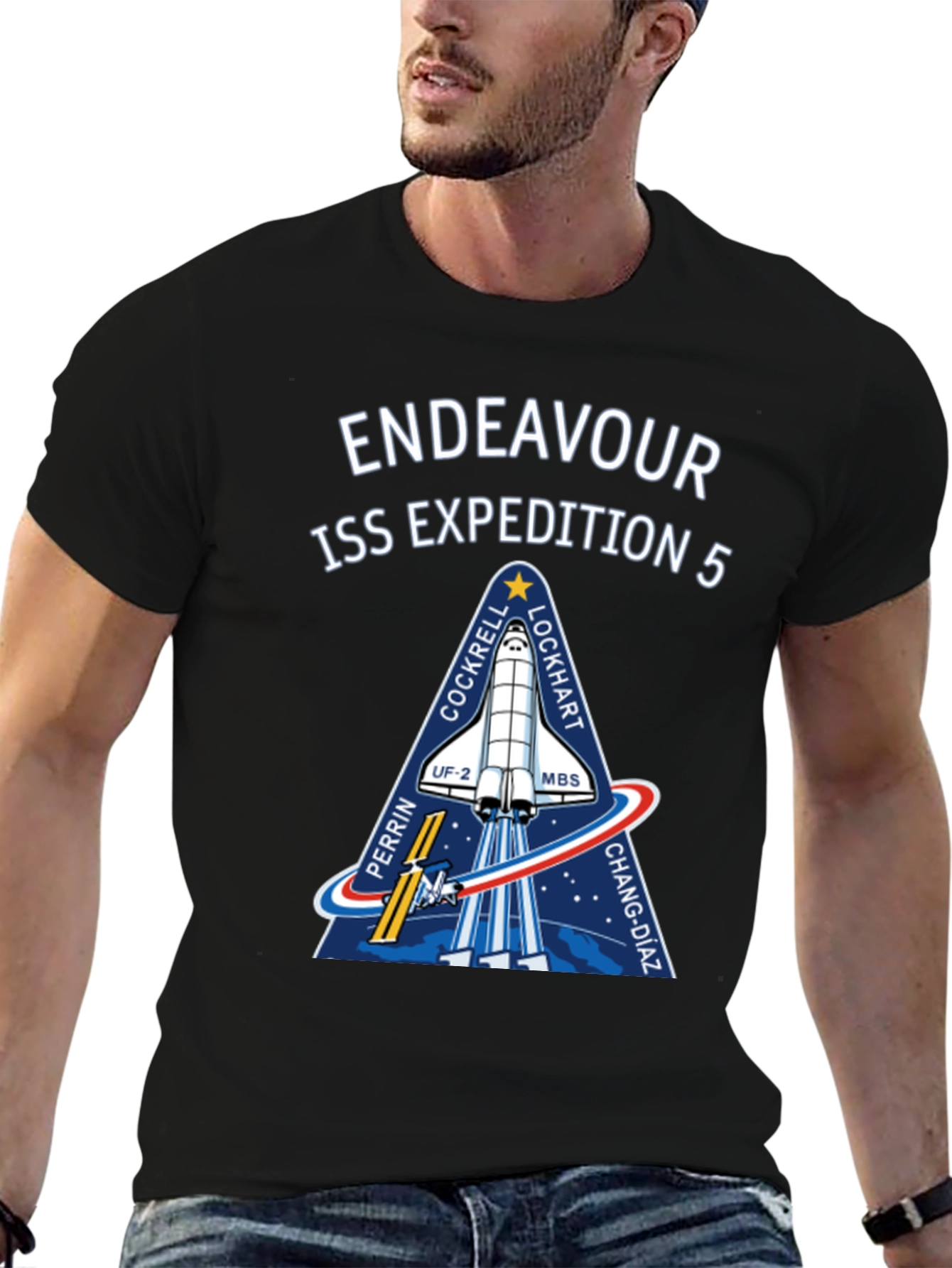 Endeavour ISS Expedition 5 Black T-Shirt