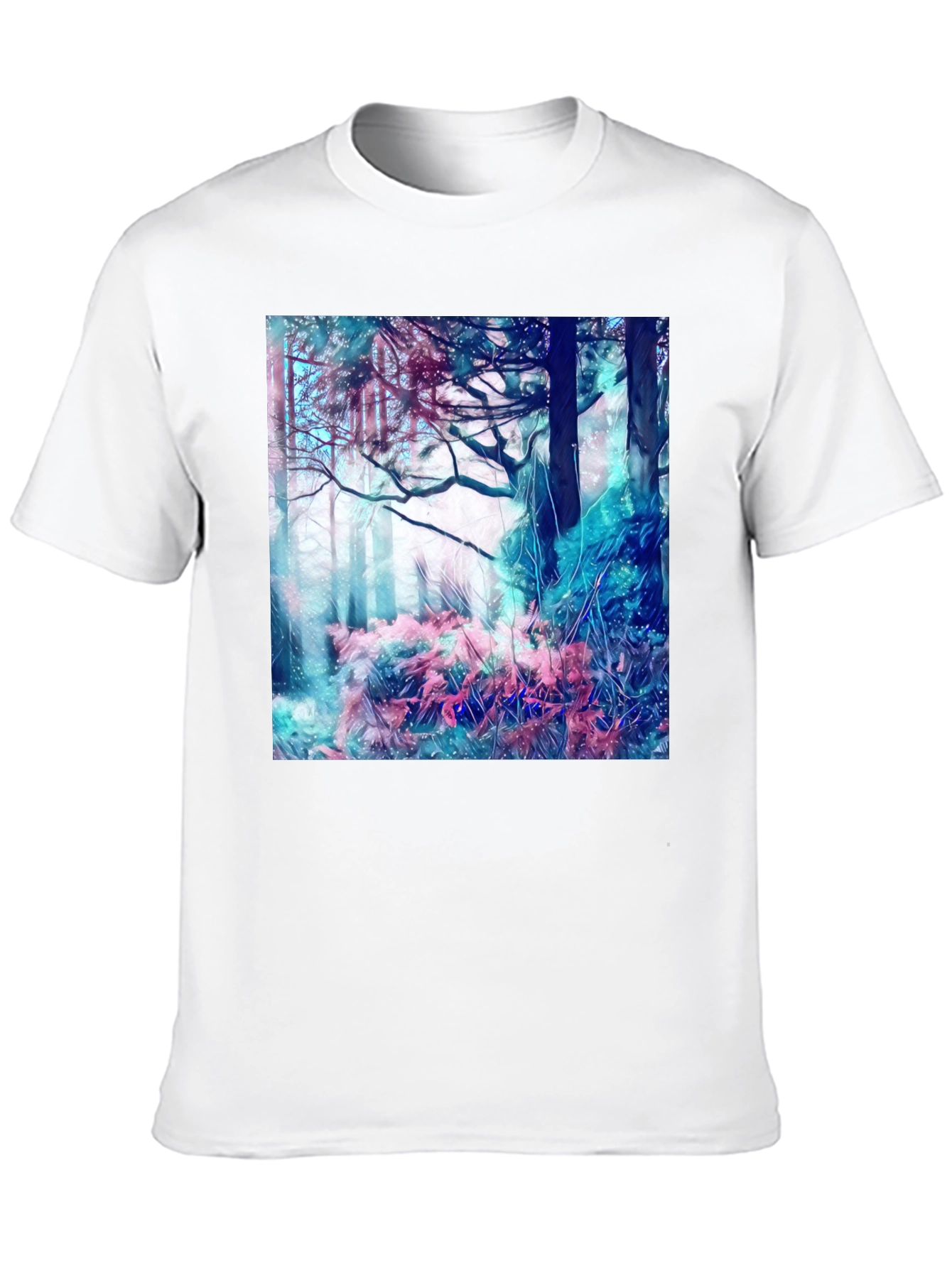 Abstract Forest Graphic Tee - Modern Art Shirt