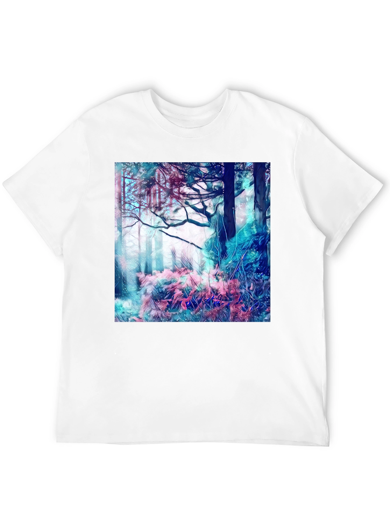 Abstract Forest Graphic Tee - Modern Art Shirt