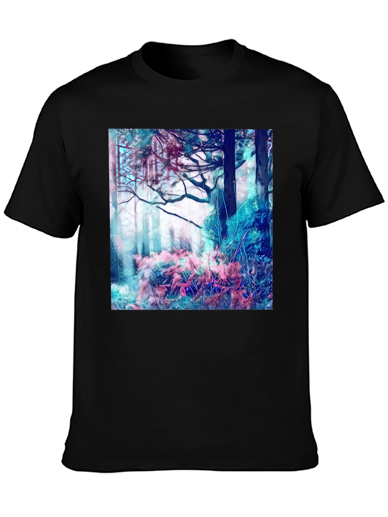 Abstract Forest Graphic Tee - Modern Art Shirt