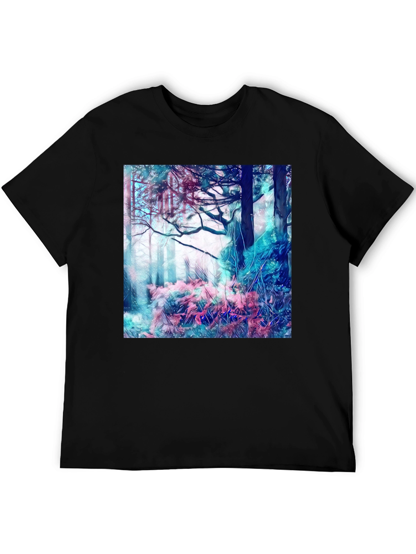 Abstract Forest Graphic Tee - Modern Art Shirt