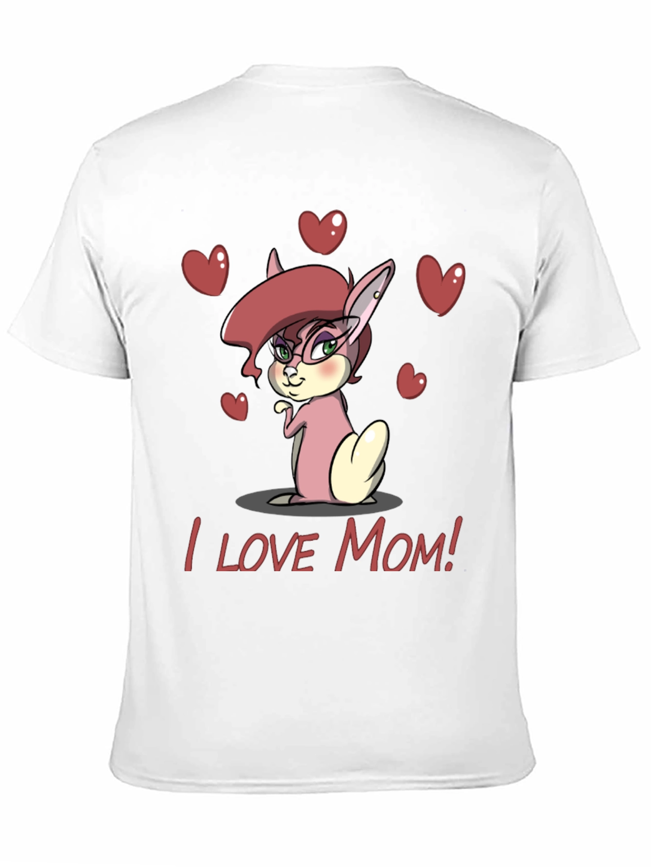 I Love Mom Bunny Graphic Tee - Black
