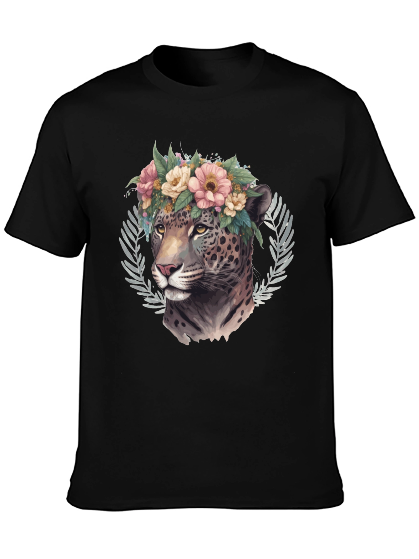 Floral Jaguar Graphic Tee - Stylish & Unique