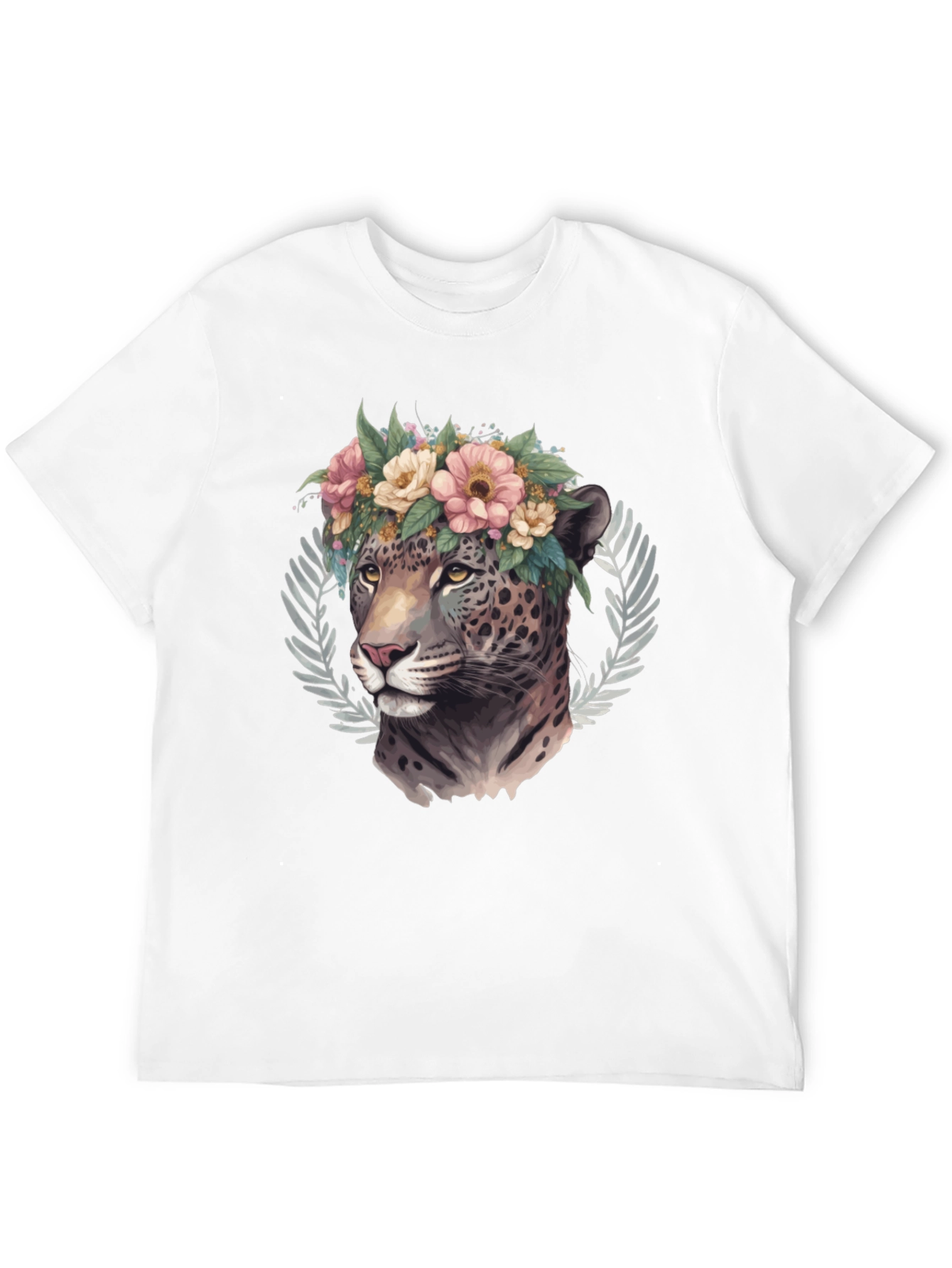 Floral Jaguar Graphic Tee - Stylish & Unique