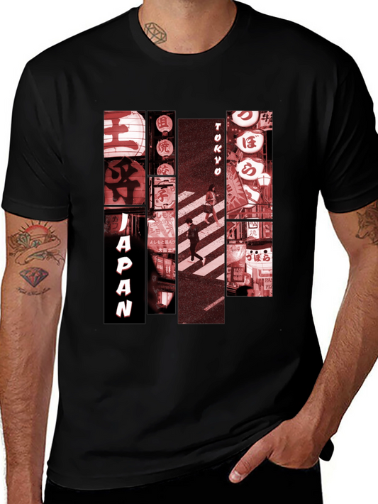Japan Tokyo Streetwear Graphic Tee - Black