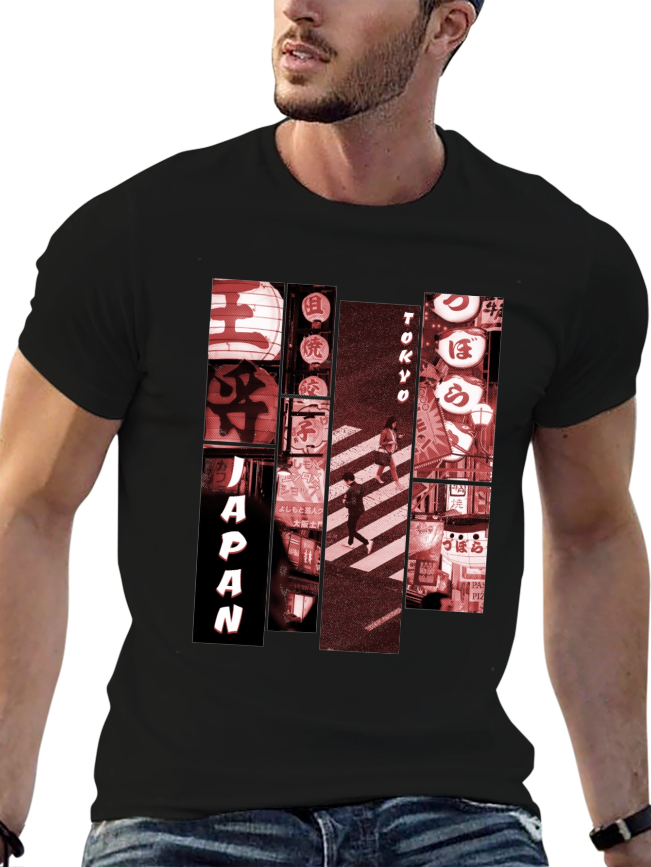 Japan Tokyo Streetwear Graphic Tee - Black