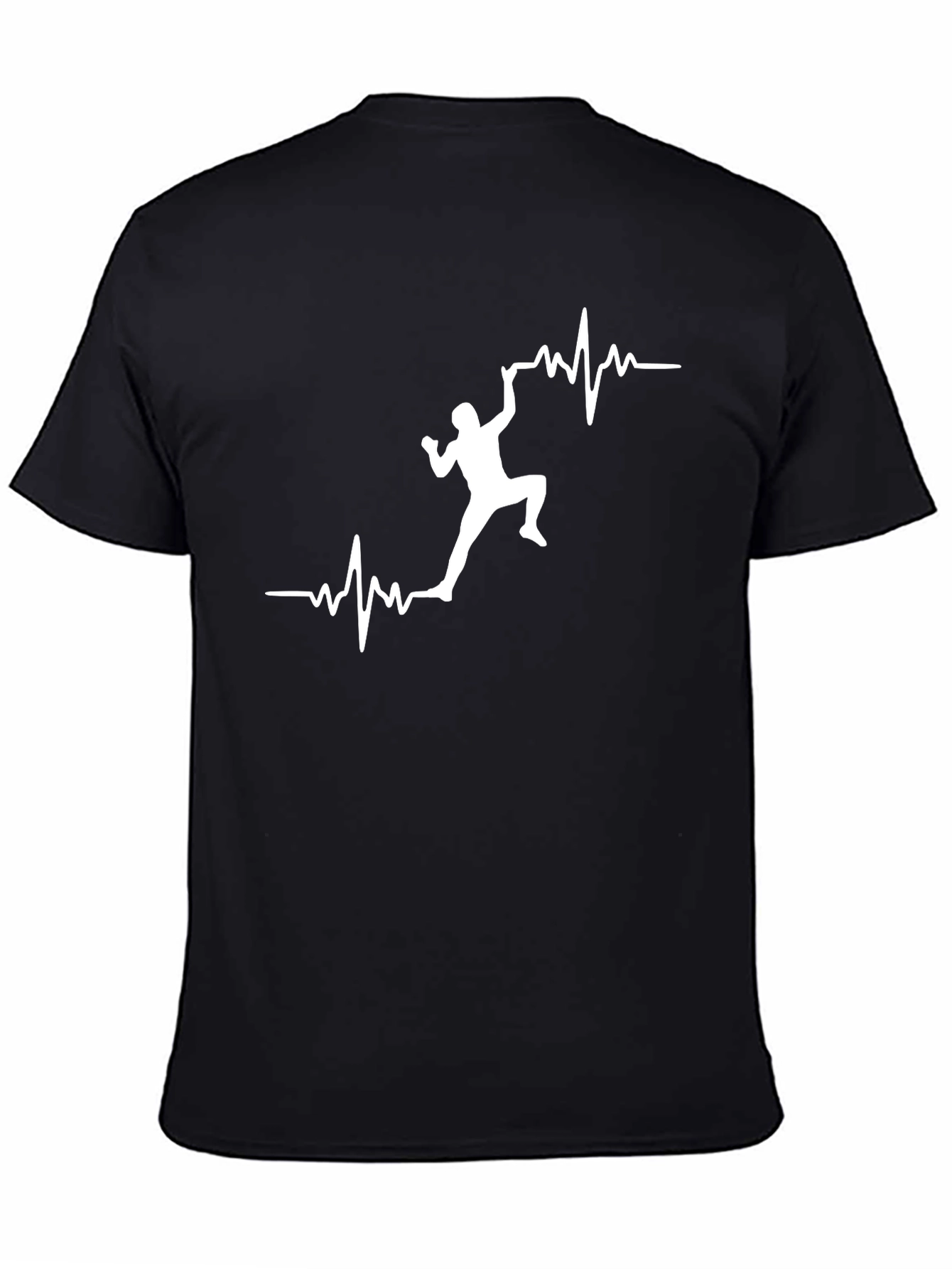Climbing Heartbeat T-Shirt - Black Graphic Tee