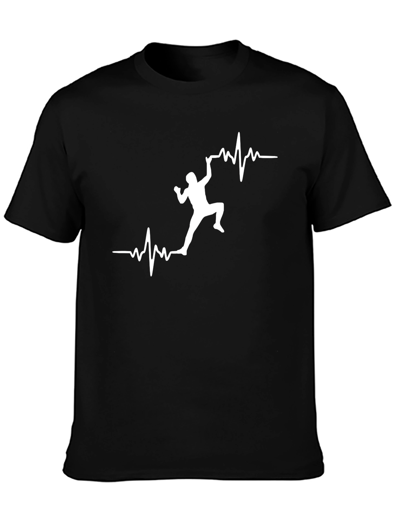 Climbing Heartbeat T-Shirt - Black Graphic Tee
